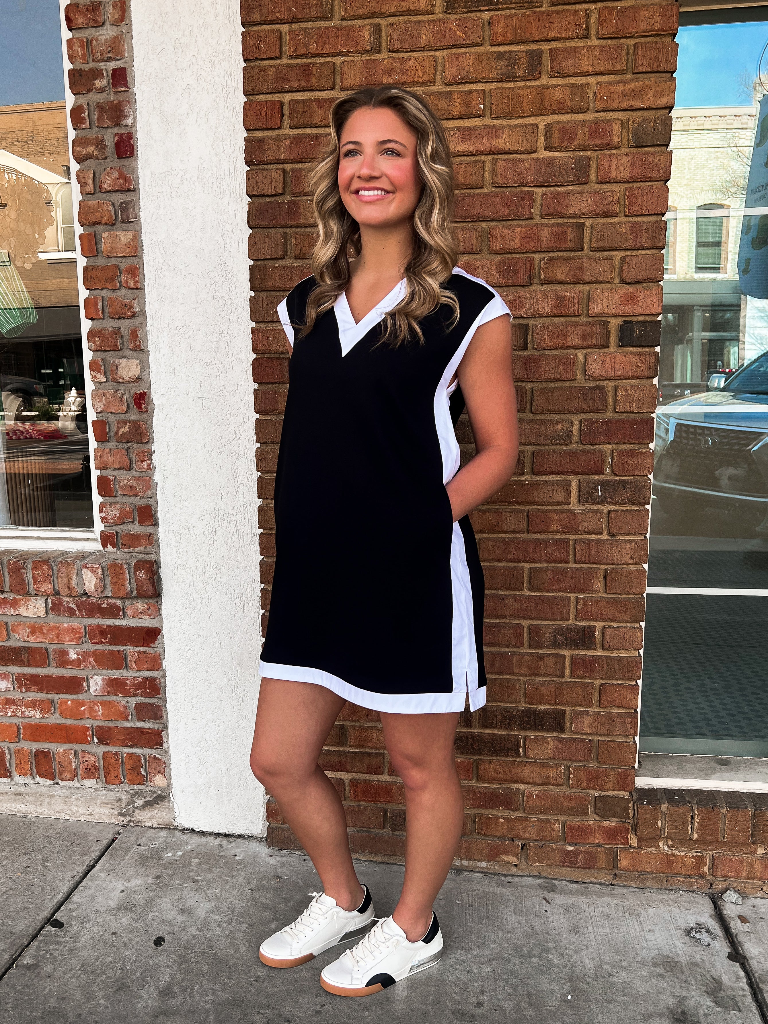 Amber Black and White Dress