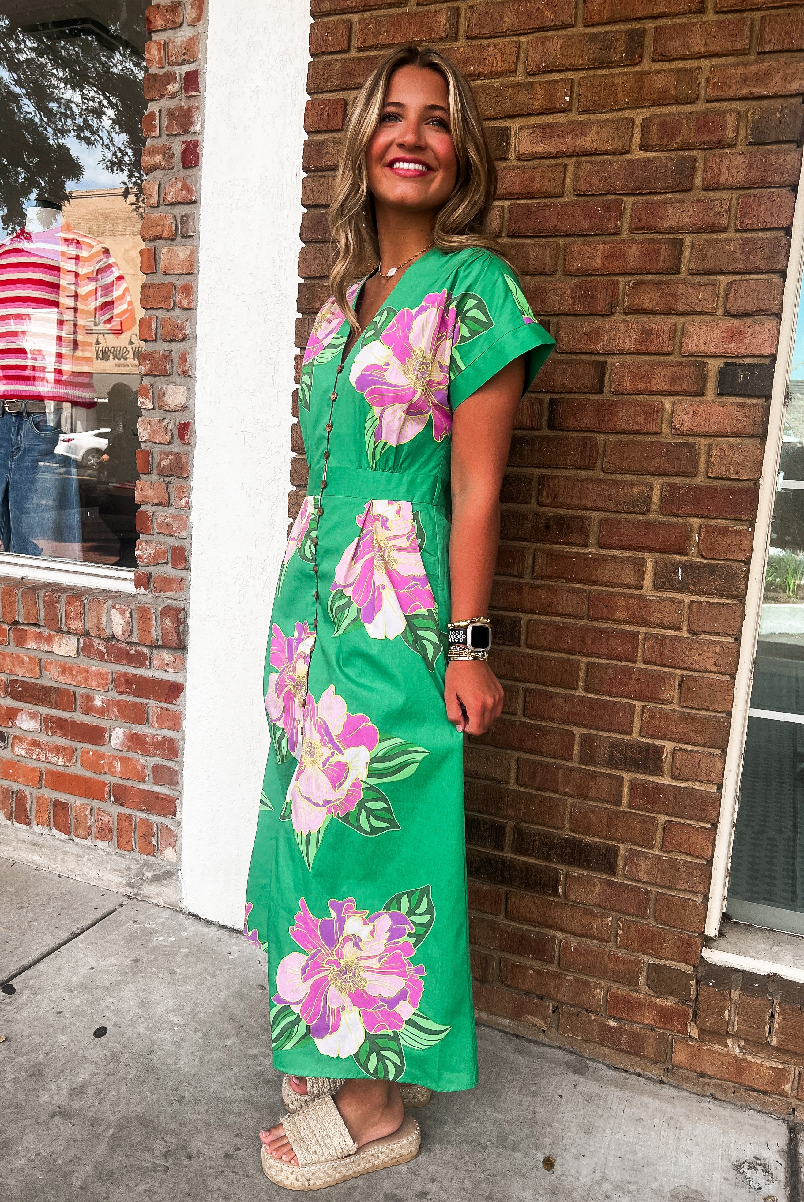 THML: Floral Print Midi Dress
