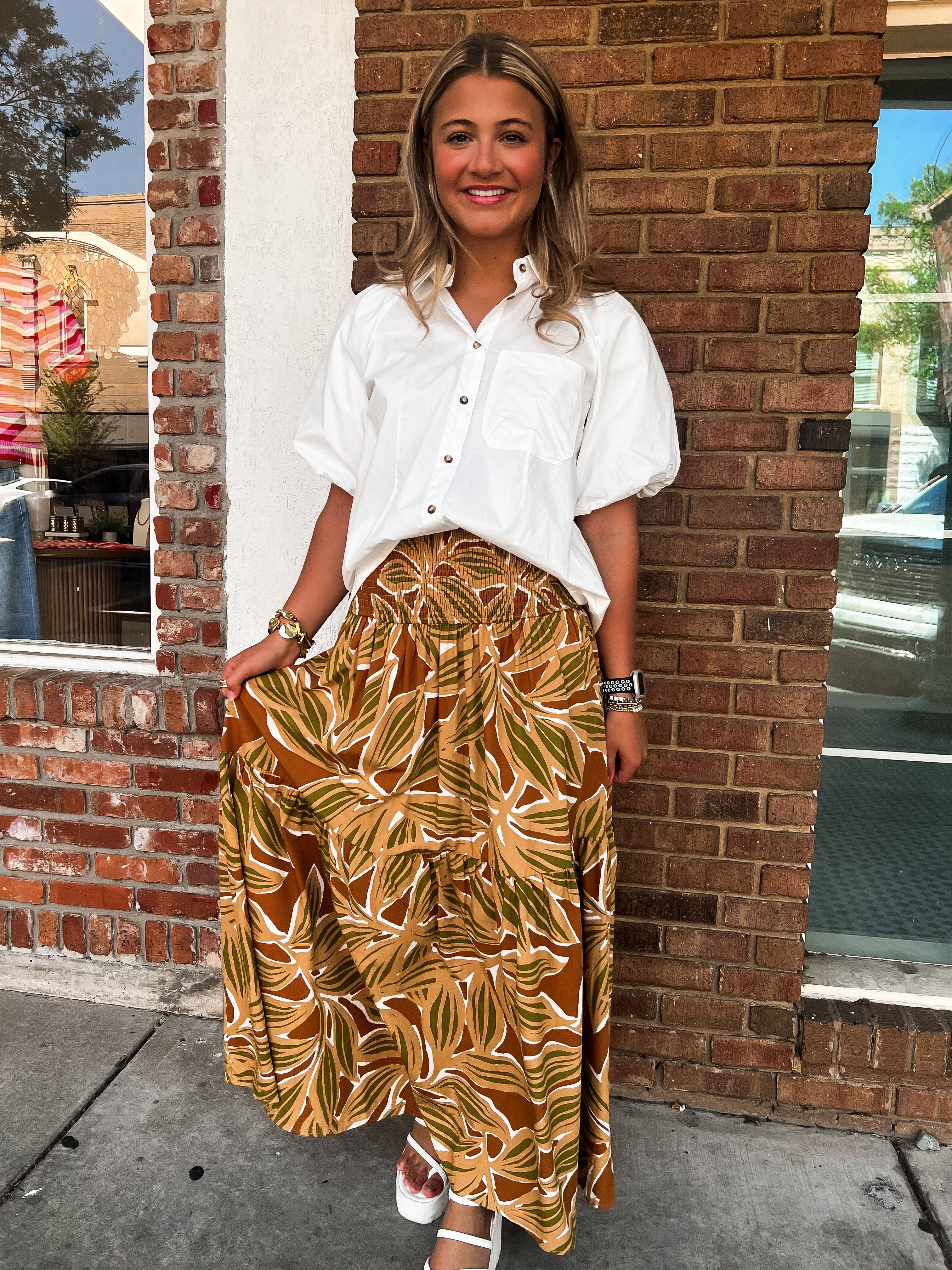 Karlie: White Solid Pocket Poplin Top