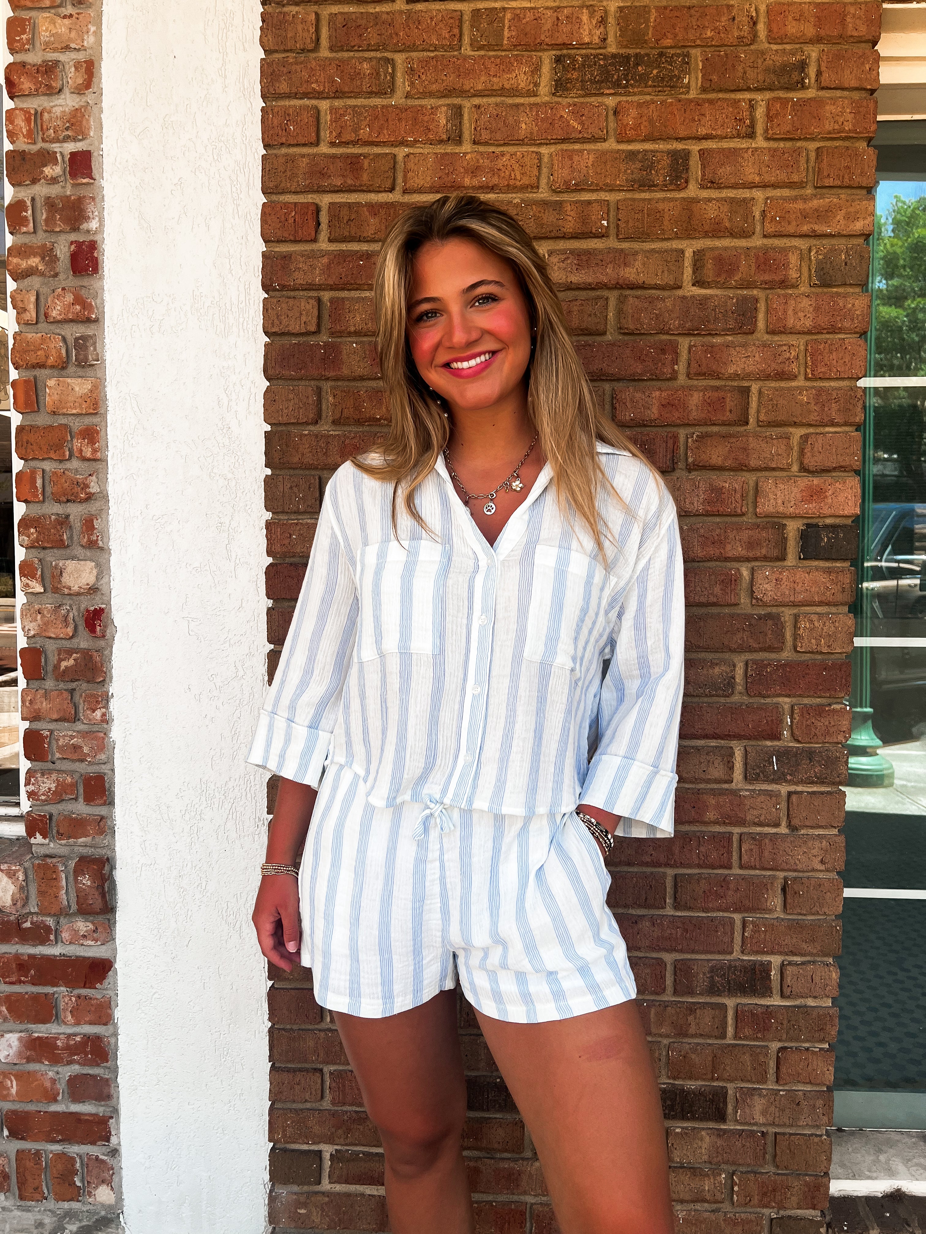 Z Supply: Daylight Striped Airy Shorts - Sea Salt