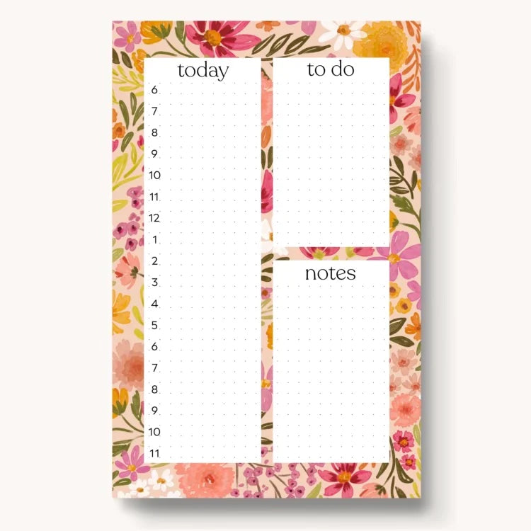 Daily Planner Notepad, Primrose Petals