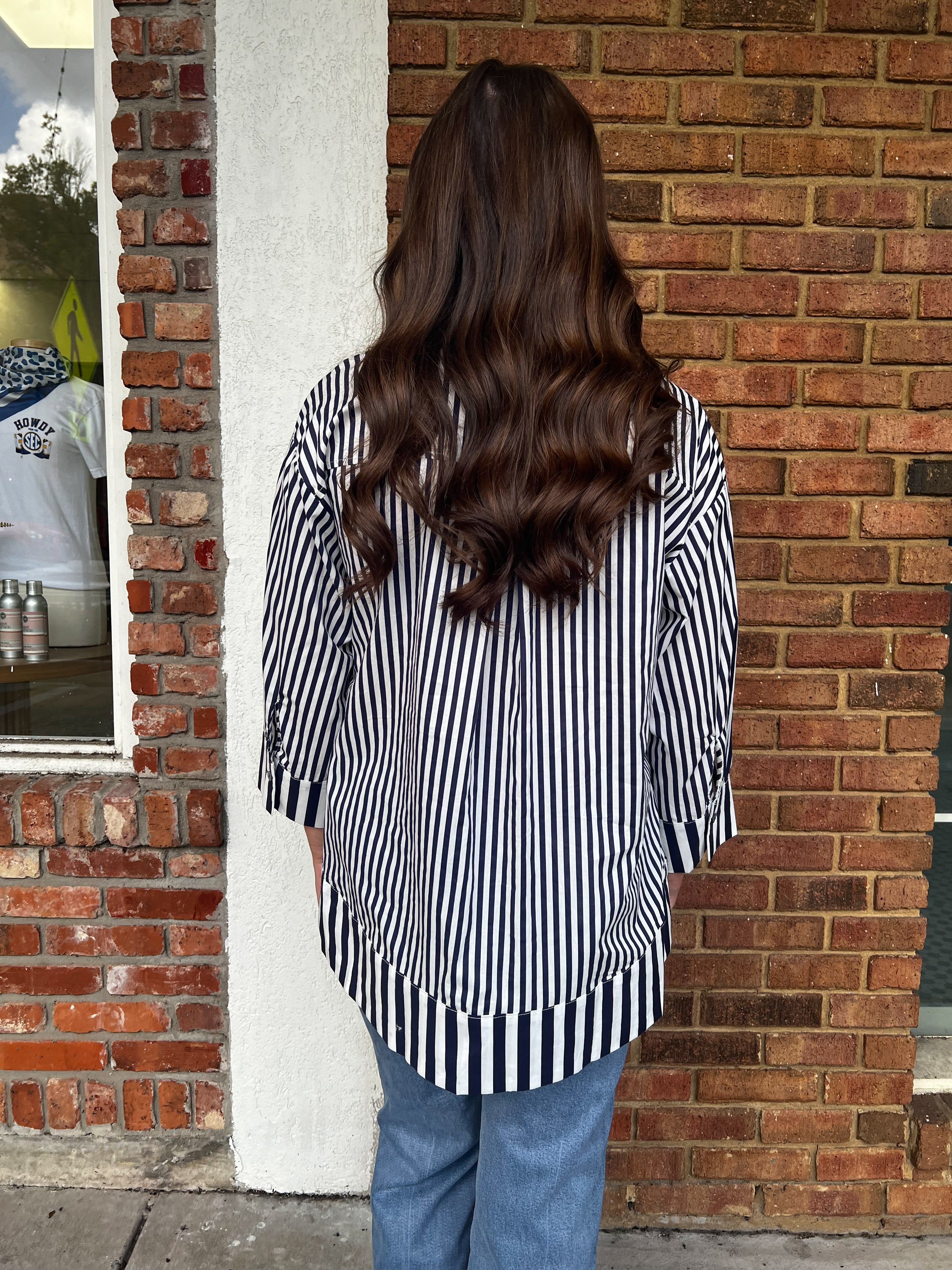 Cammi Navy Stripe Top