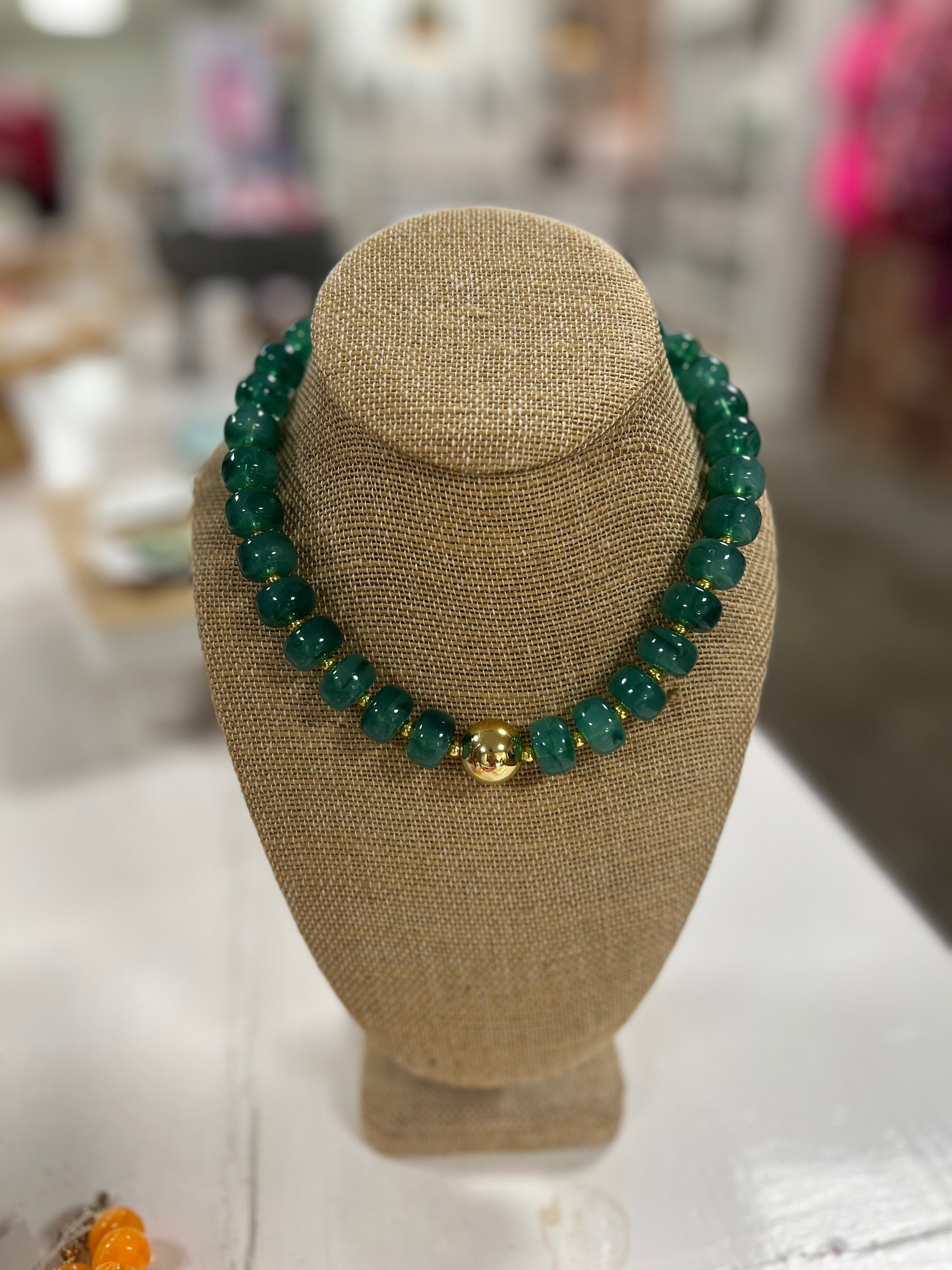 Green Beaded Necklace