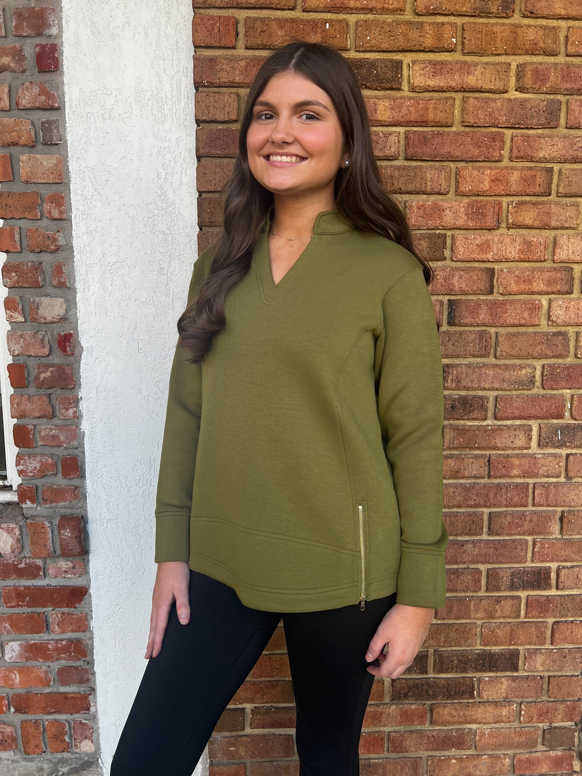 Tatum James: Addison Pullover - Olive Green