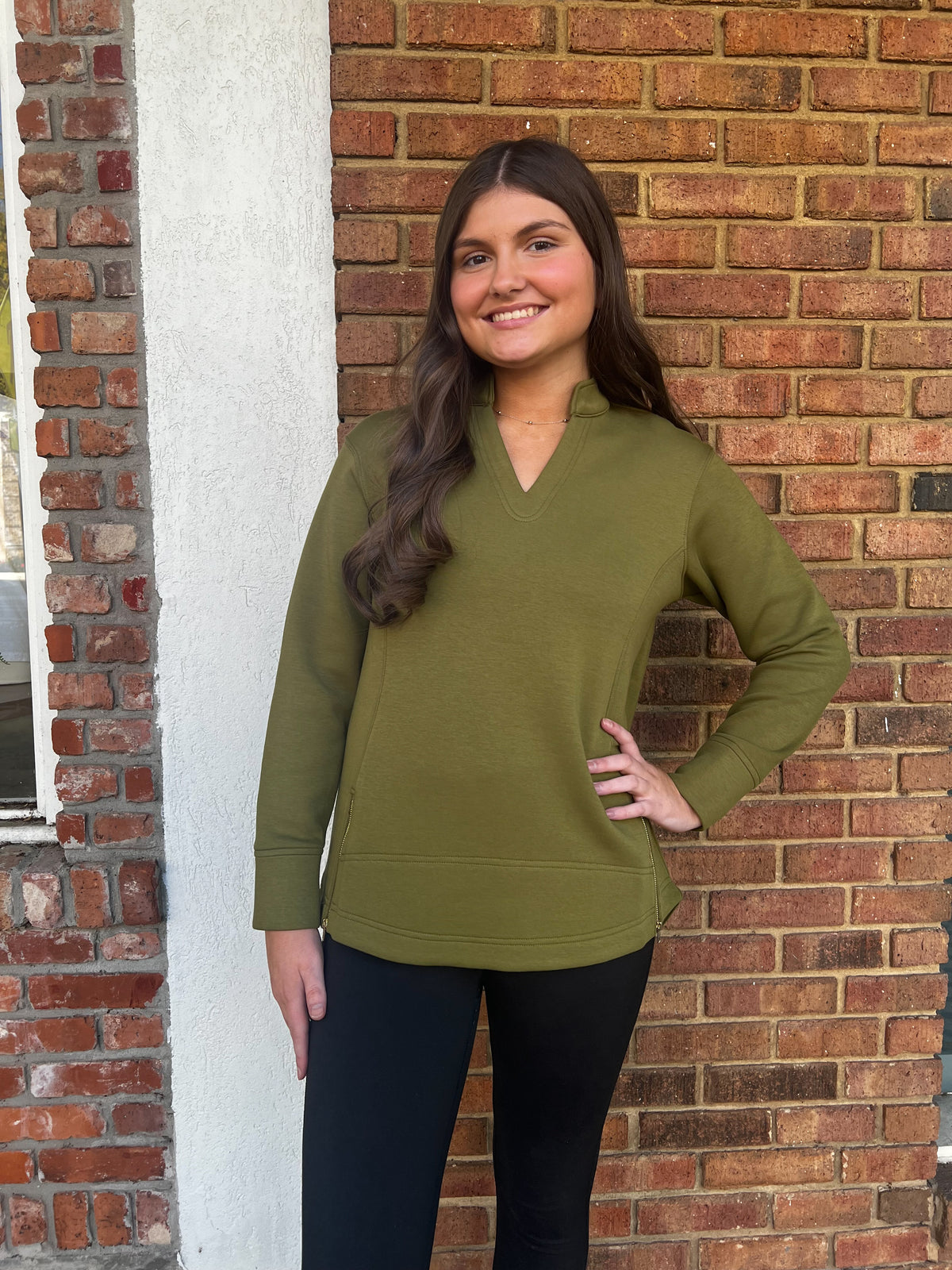 Tatum James: Addison Pullover - Olive Green