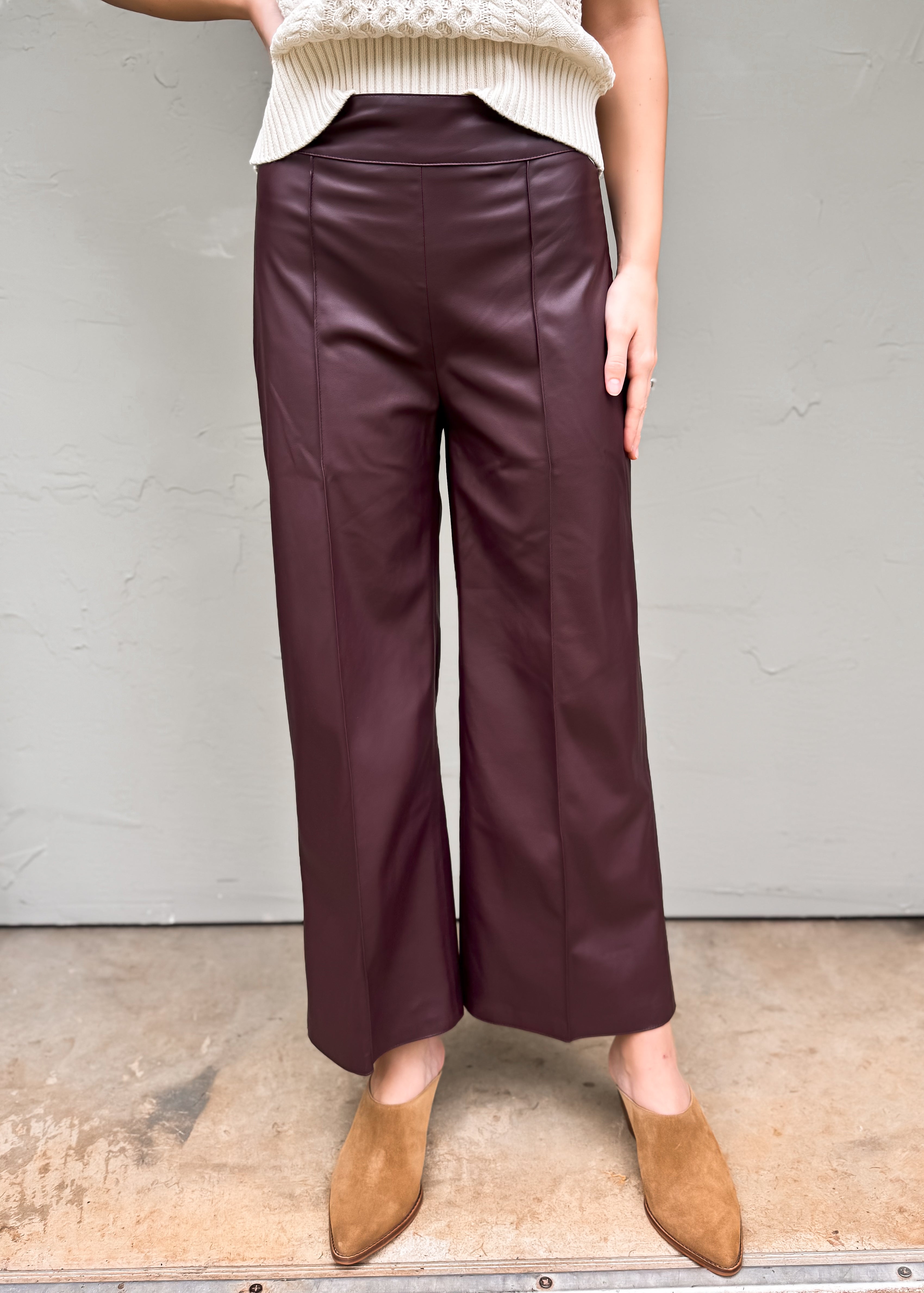 Another Love: Sparkle Wide Leg Cropped Pant, Compote