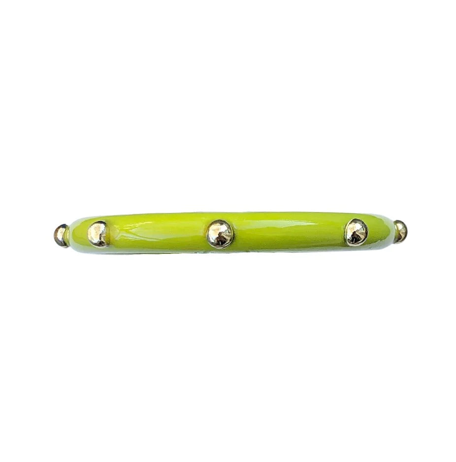 Gold Stud Bangle, Chartreuse in Large
