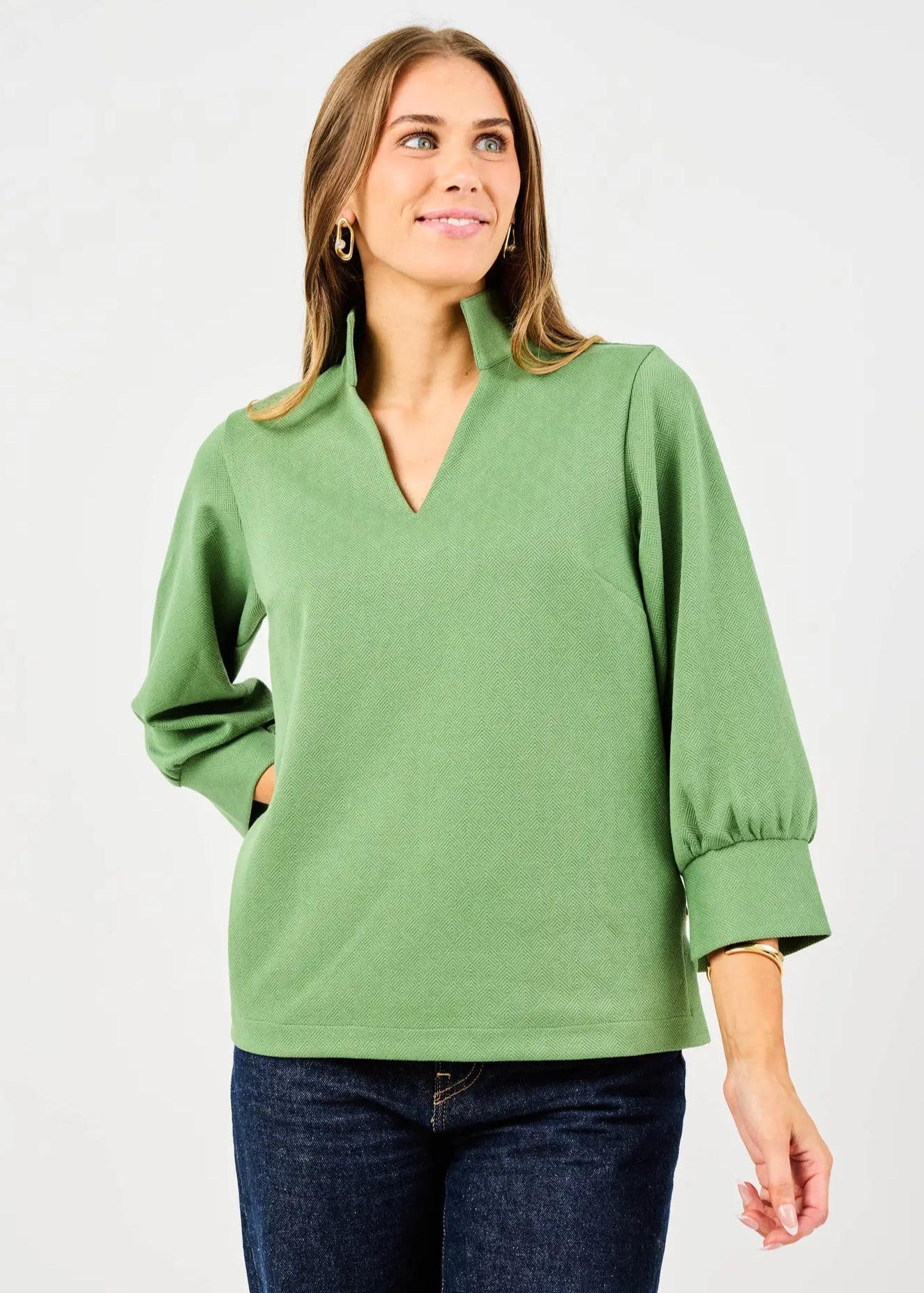 Jocelyn Green Woven Top
