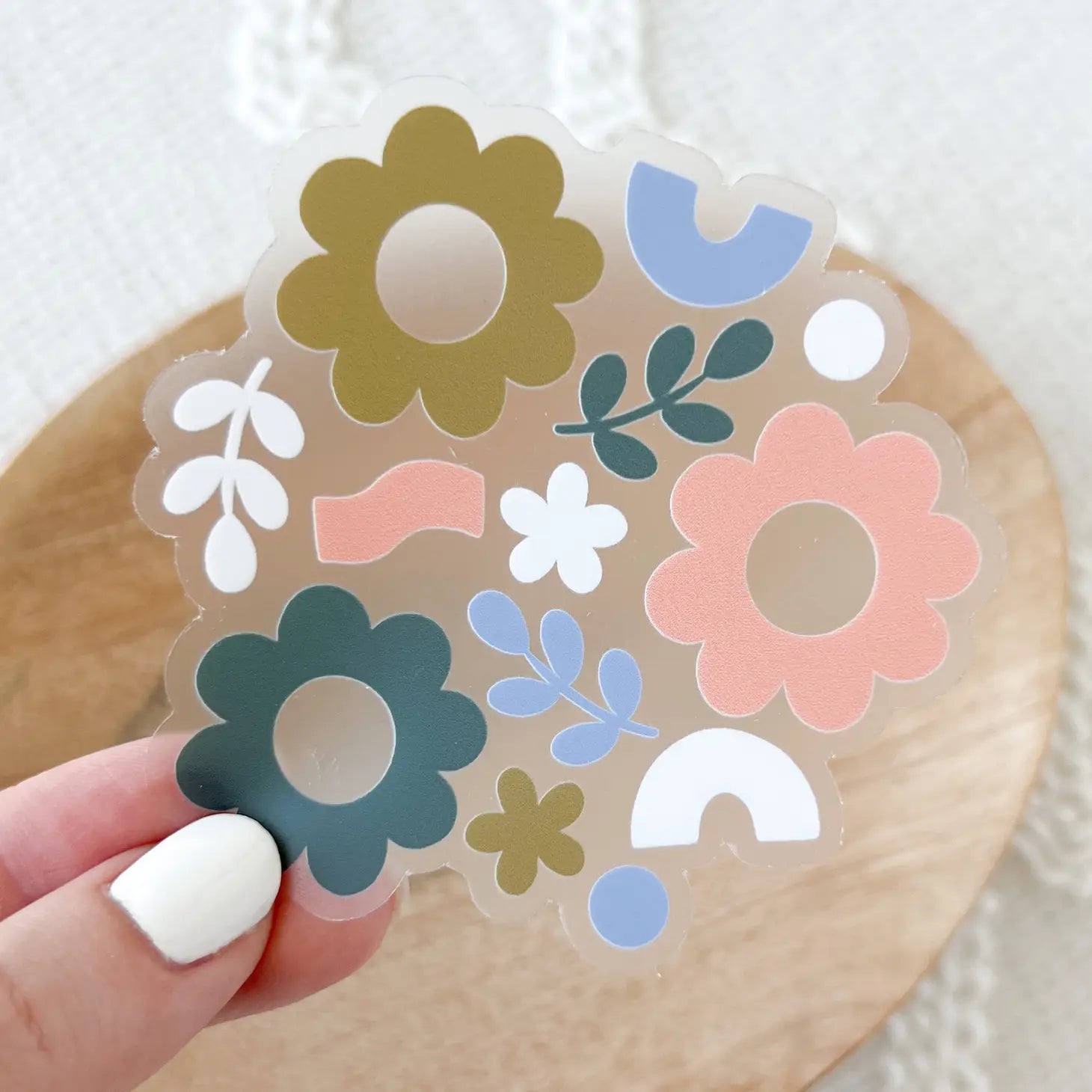 Pink Funky Floral Sticker