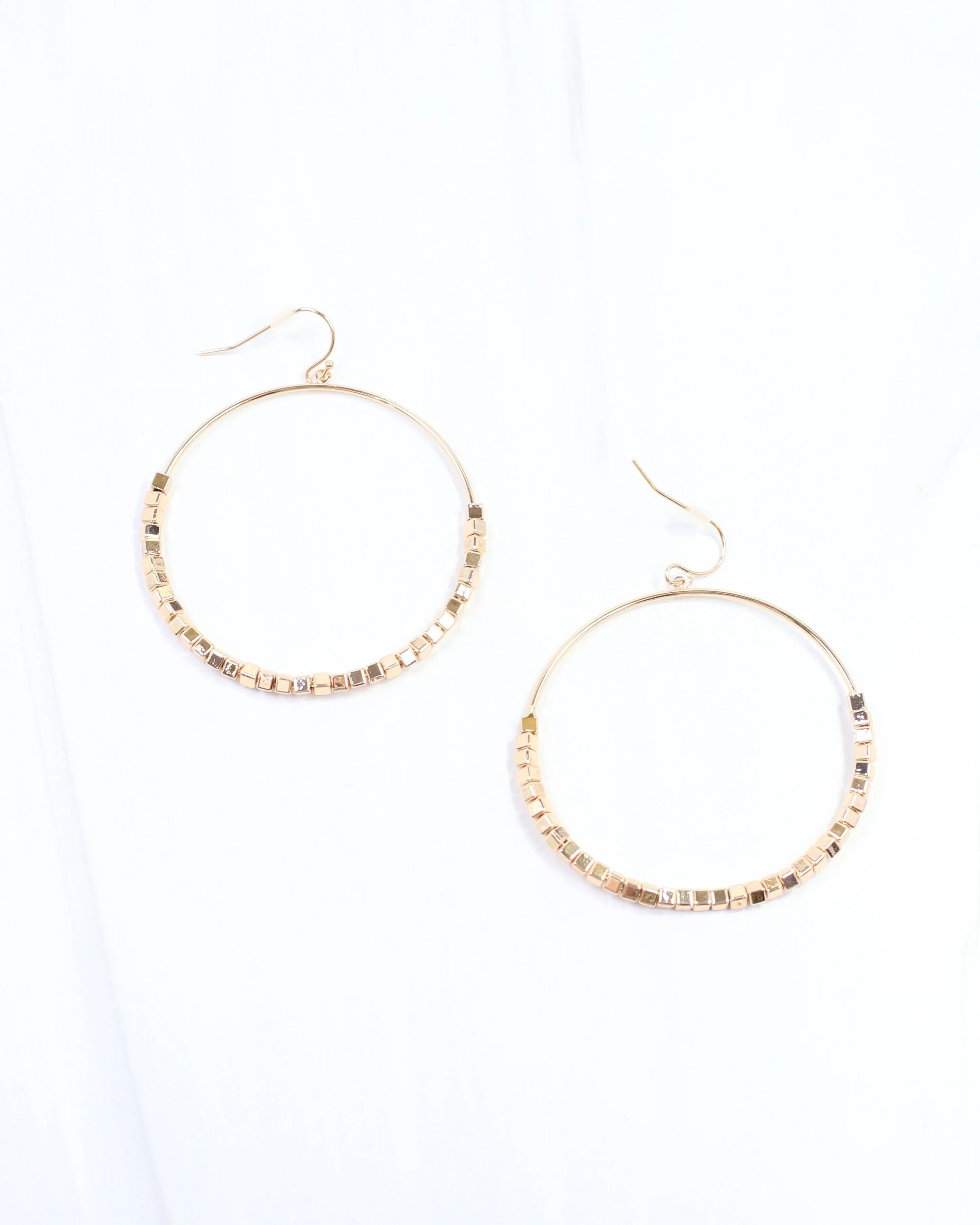 Caroline Hill: Charlee Square Bead Hoop Earrings