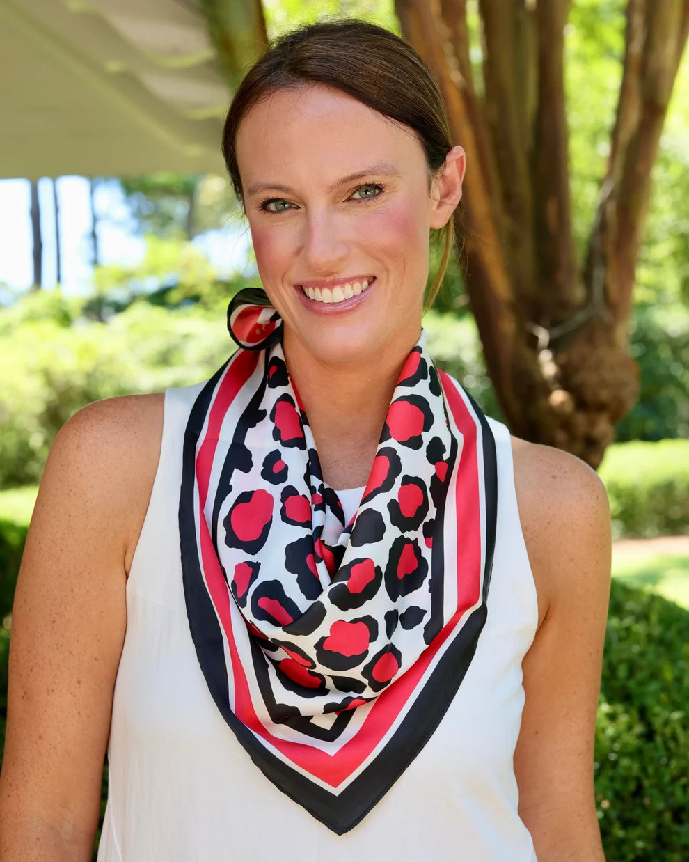 Caroline Hill: Meredith Spotted Striped Scarf