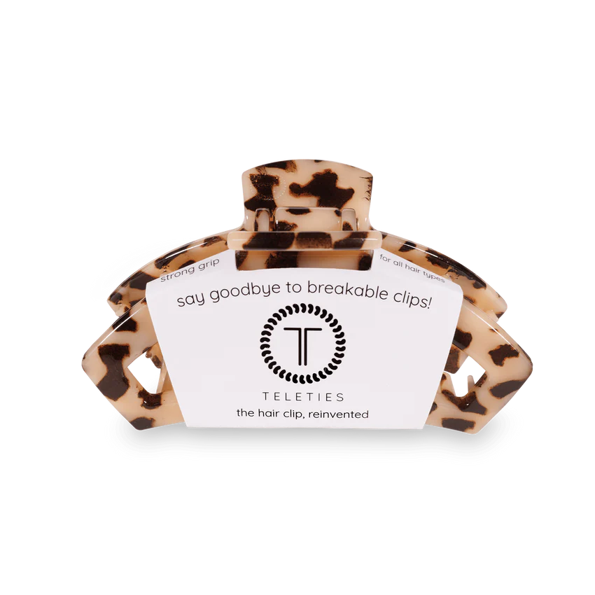Teleties: Open Medium Hair Clip, Blonde Tortoise