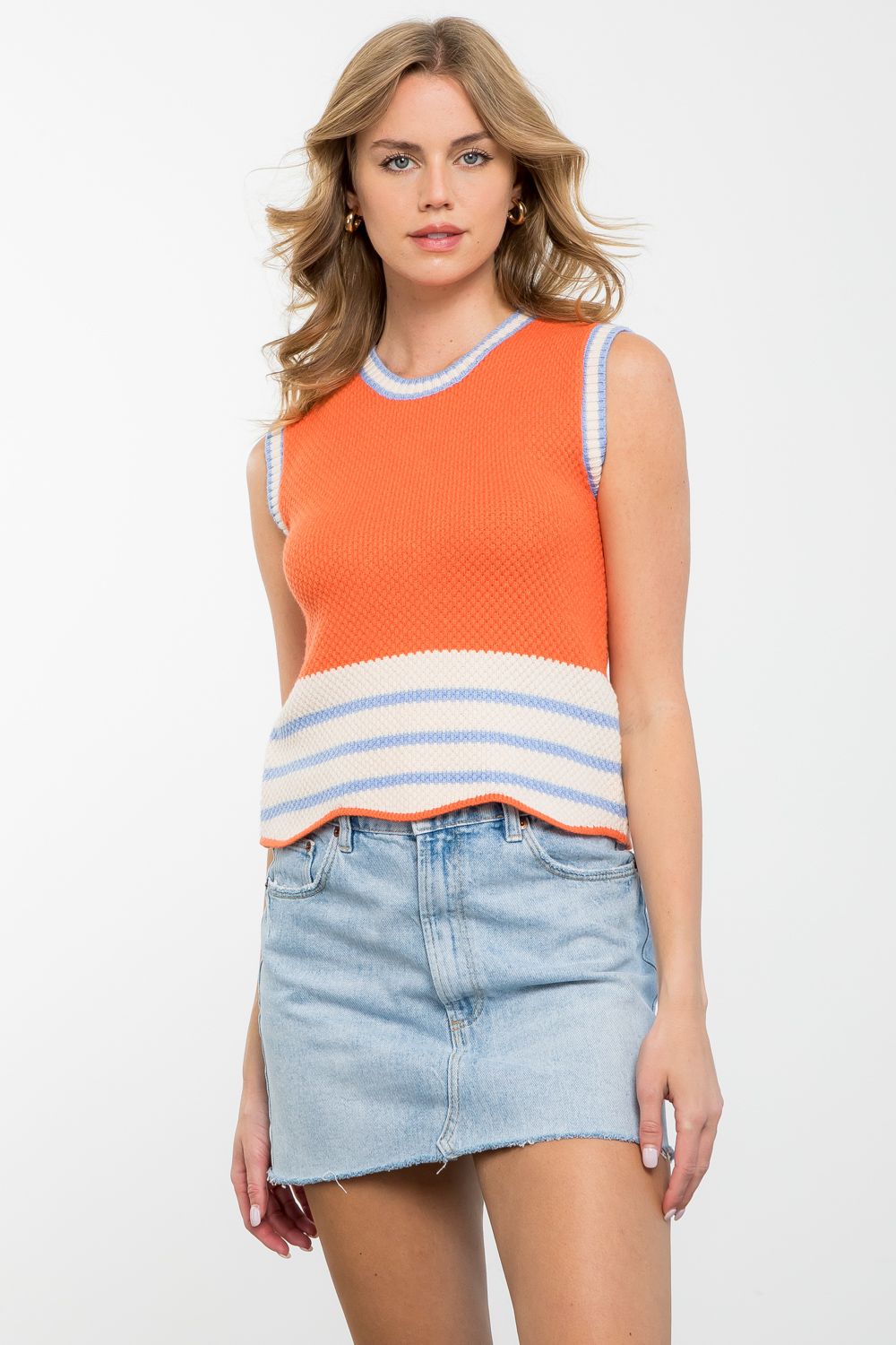 Colorblock Stripe Sweater Top