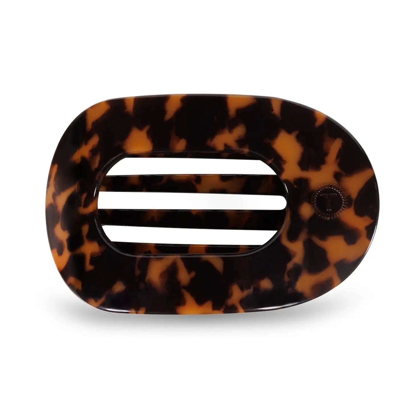 Teleties: Round Flat Large Hair Clip, Tortoise