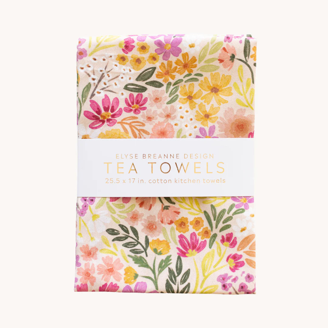 Set of Two Tea Towels, Primrose Petals