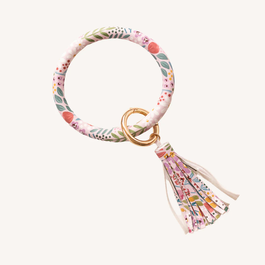Ring Keychain with Tassel, Summer Meadows