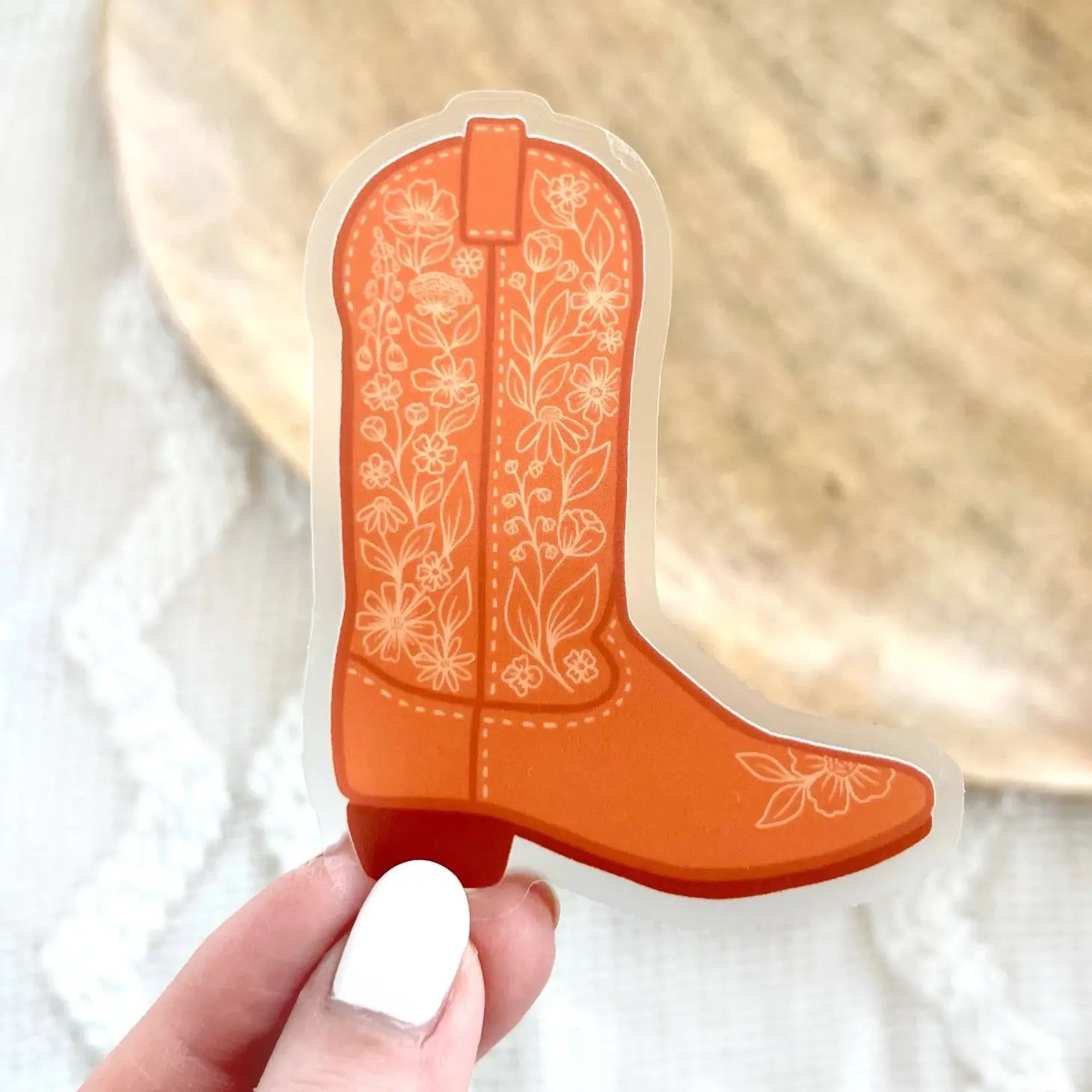 Cowboy Boot Clear Sticker