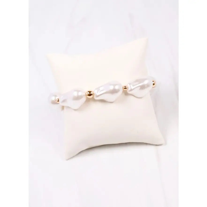 Caroline Hill: Jerald Pearl Bracelet Cream