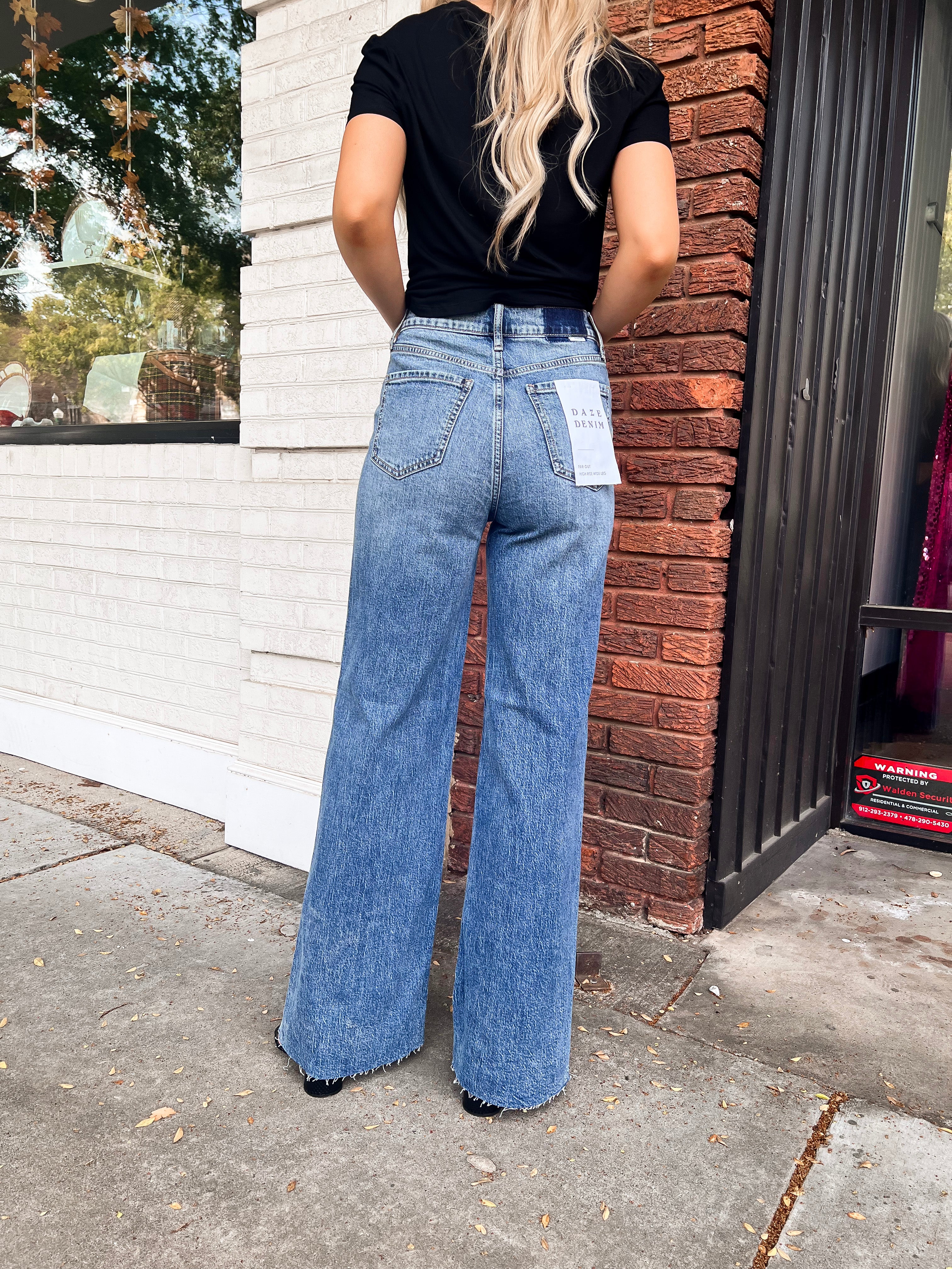 Daze: Far Out Wide Leg Jeans, Stunner