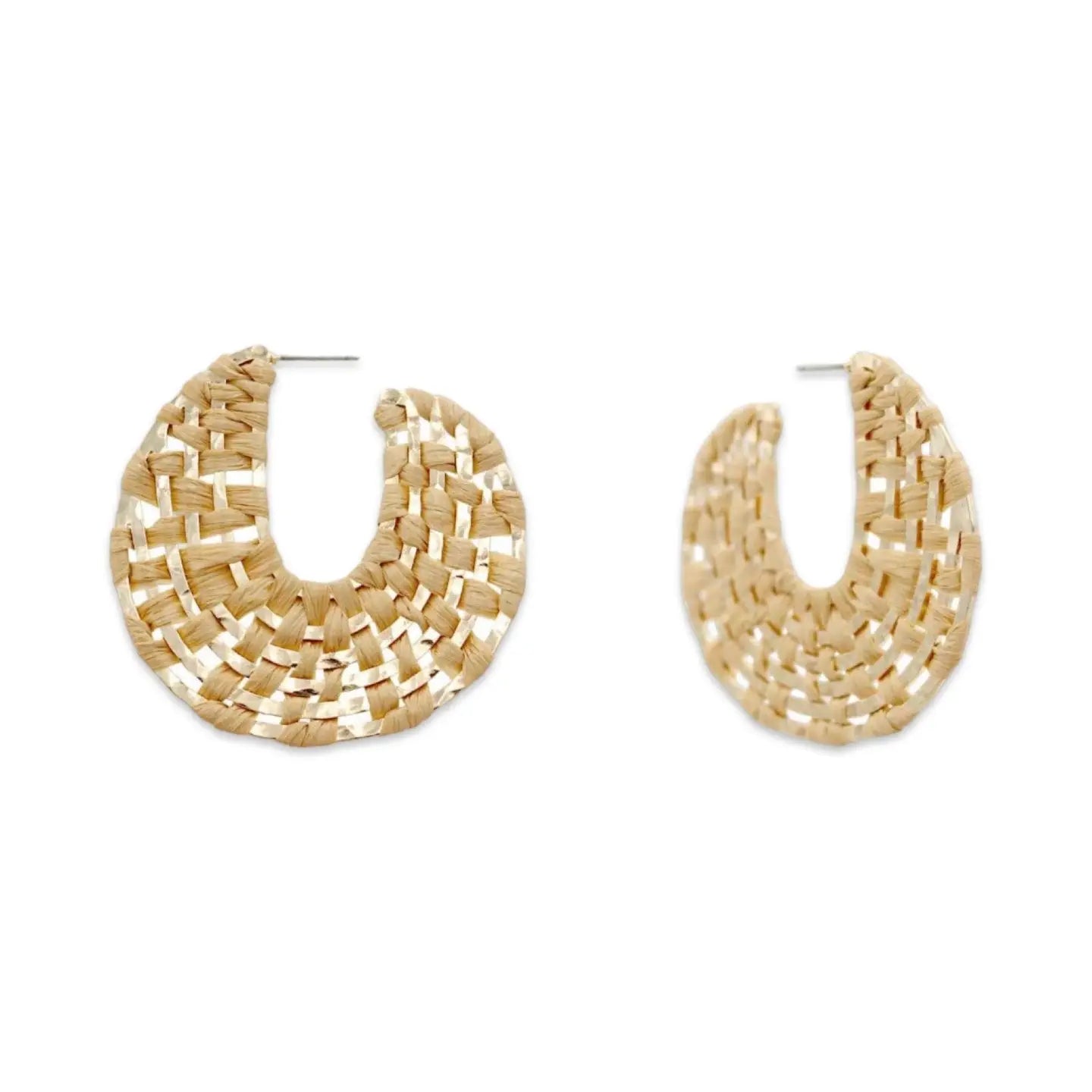 Pierce + Hide: Gold Raffia Hoop Earrings