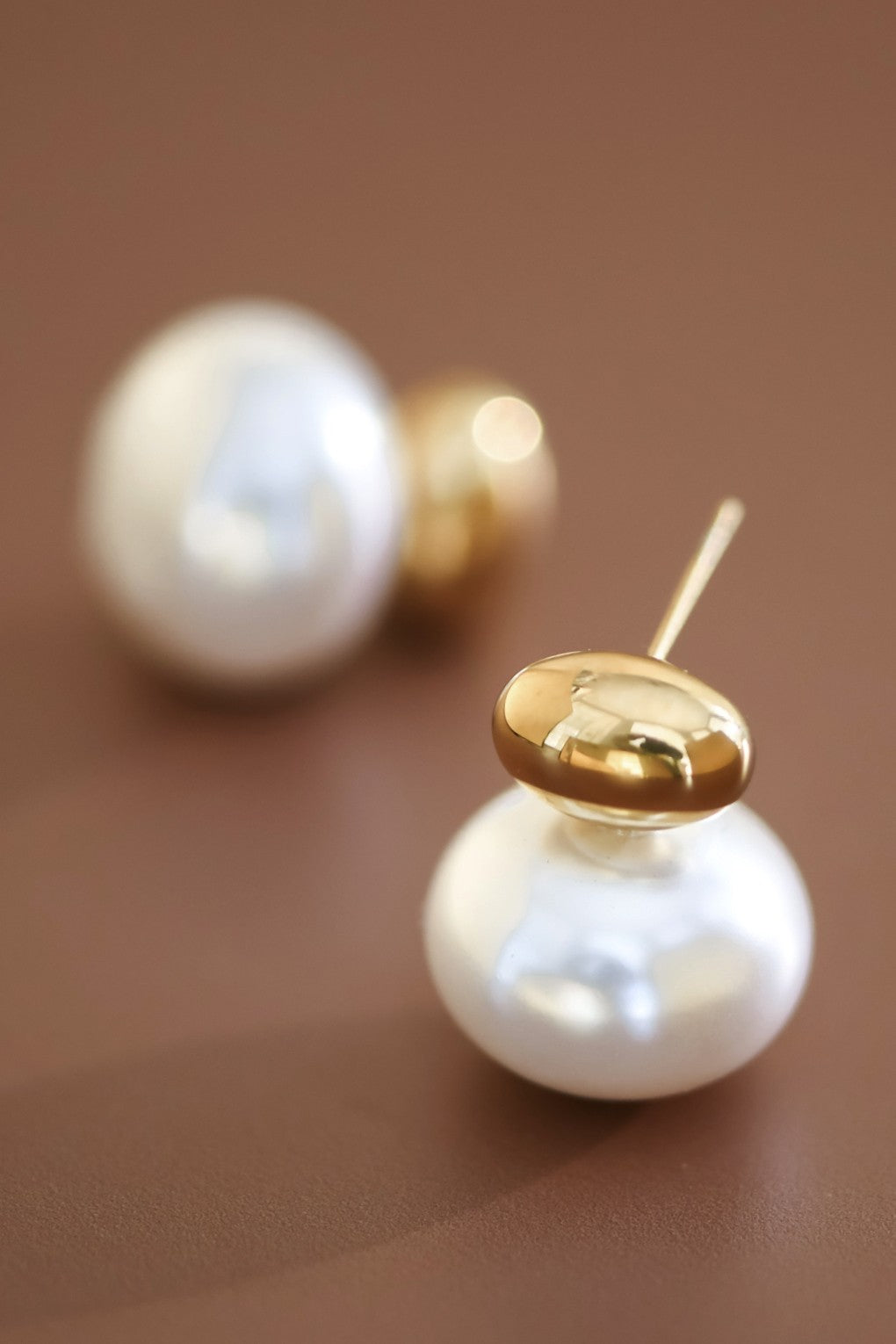 18k Waterproof Large Pearl Stud Earrings