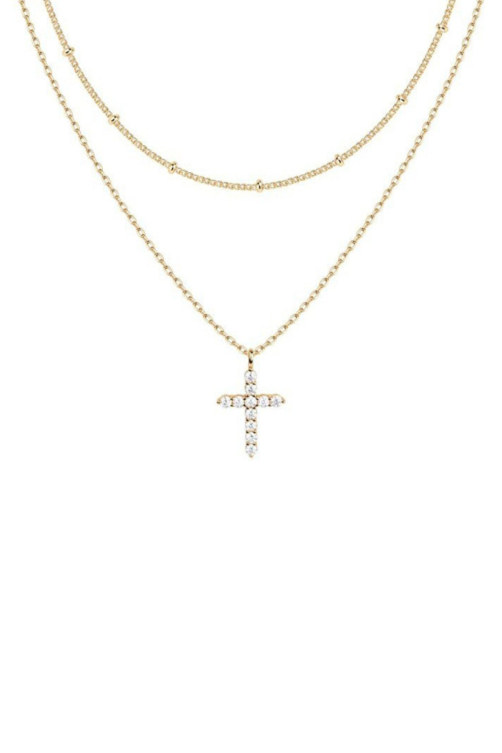 Double Layer Cross Necklace