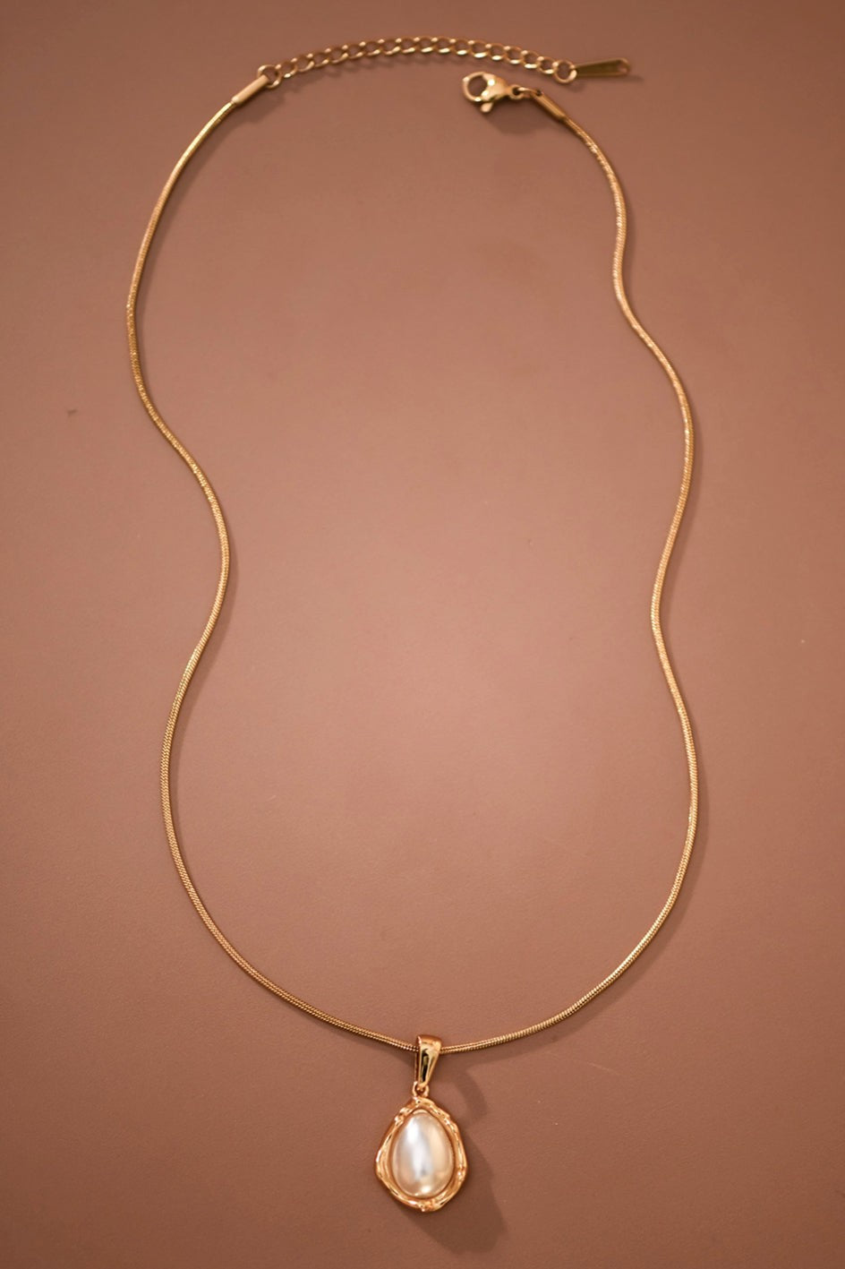 18k Gold Plated Stainless Steel Pearl Necklace