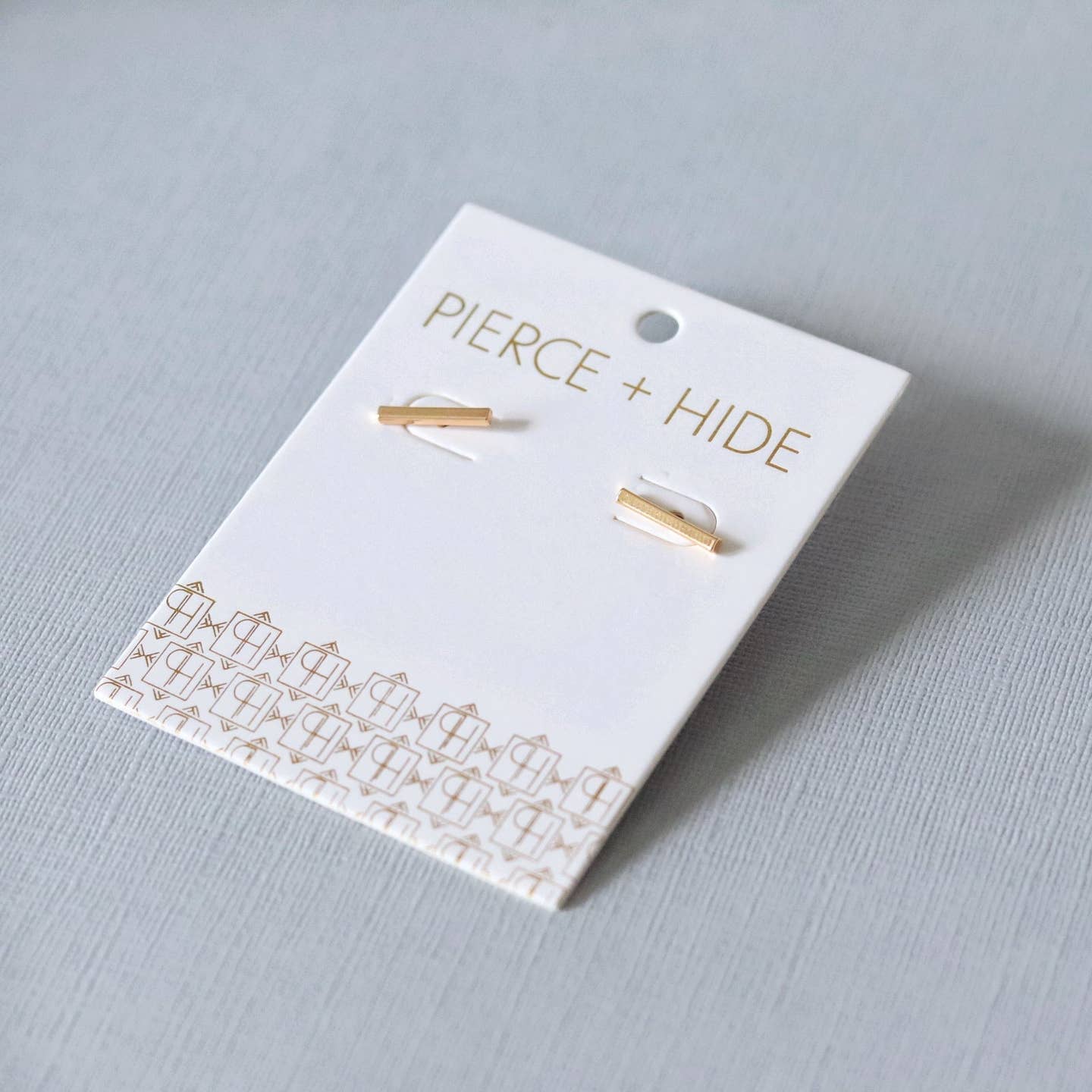 Pierce + Hide: Gold Bar Stud Earrings
