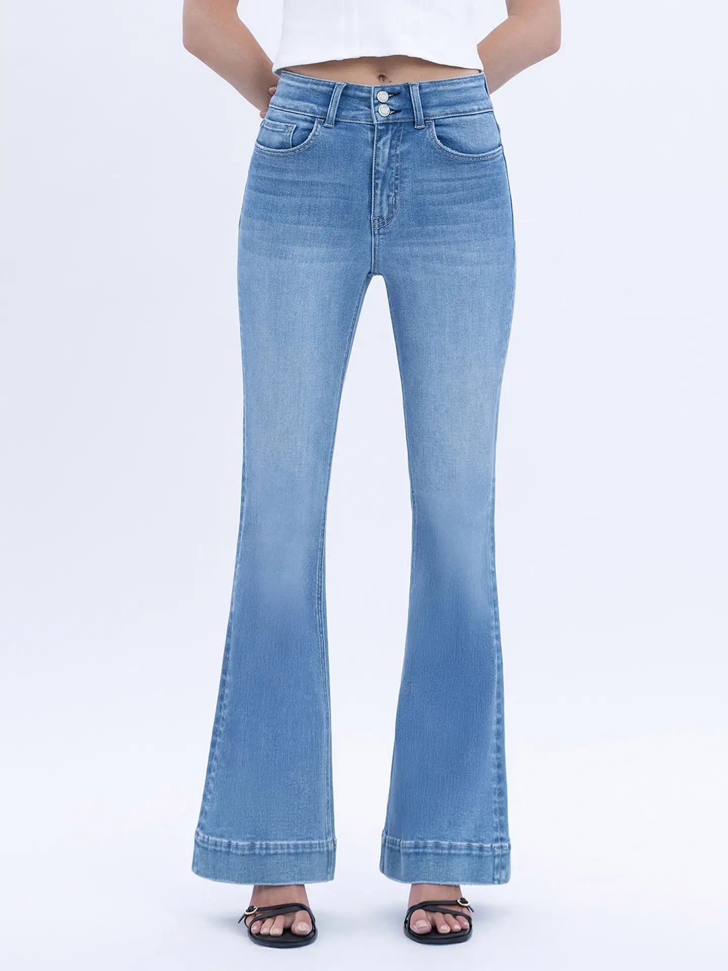 Kylee High Rise Full Length Flare Jeans