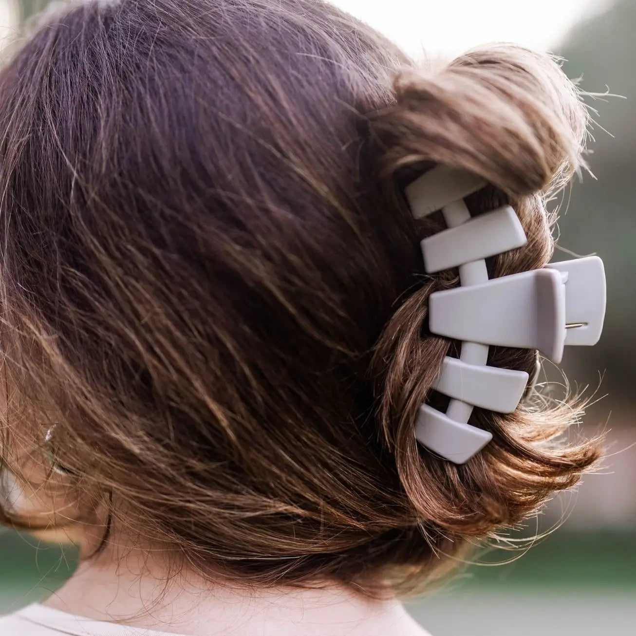 Teleties: Large Hair Clip, Silver Flames