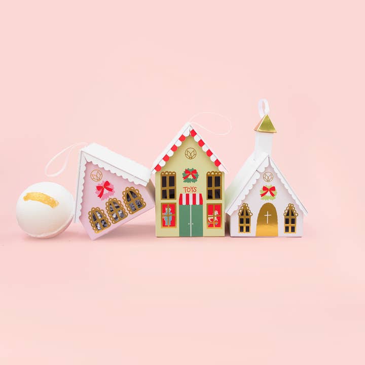 Musee Bath Balms: Christmas Village Pink House