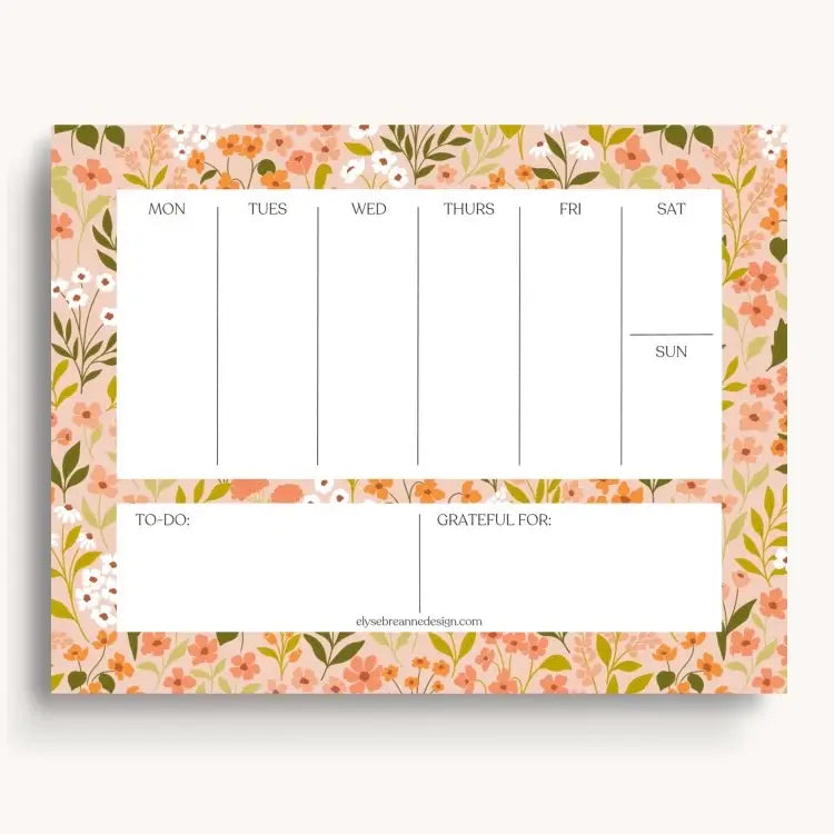 Weekly Planner Notepad, Mill and Meadow