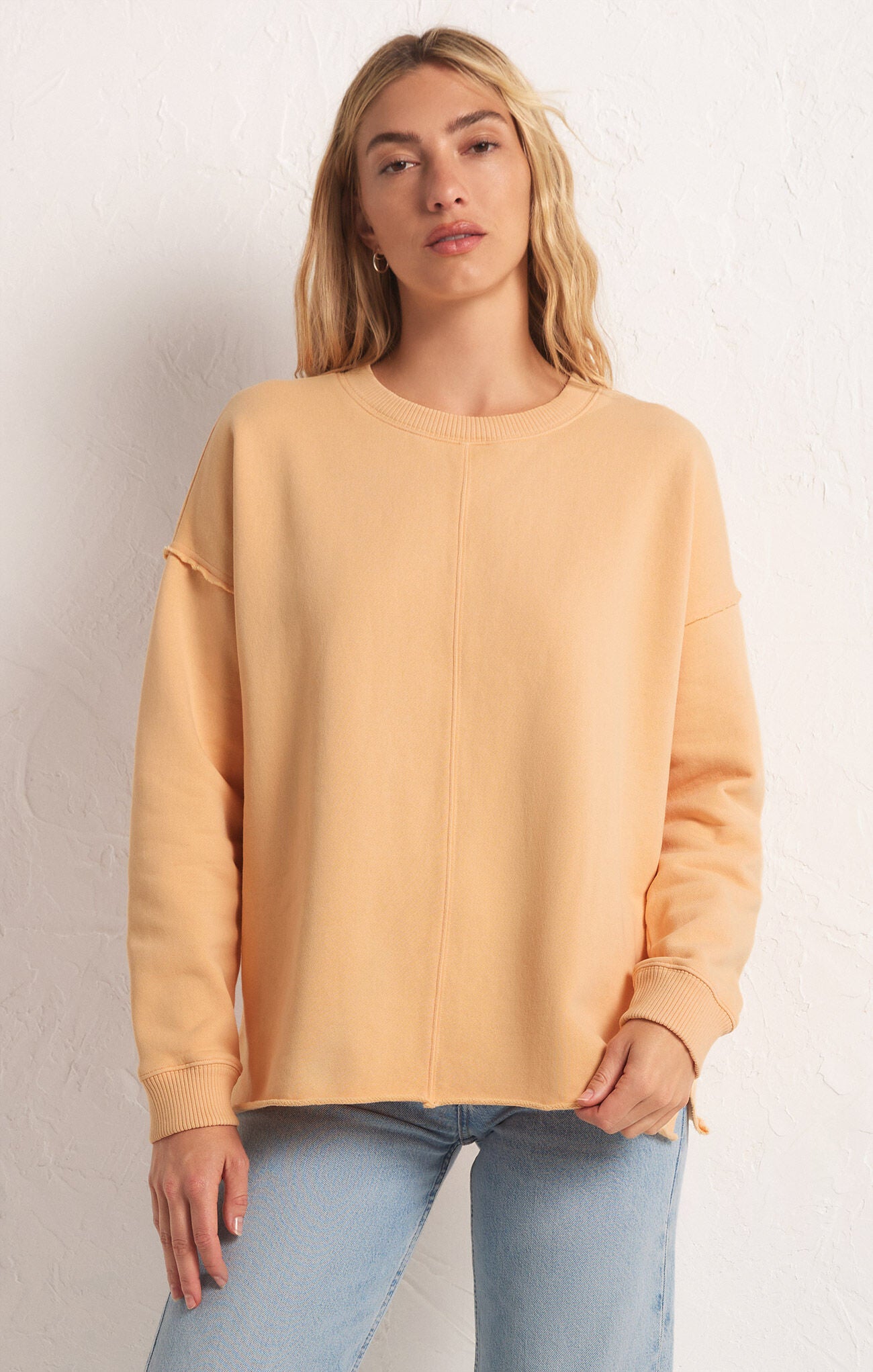 Z Supply: Hermosa Sweatshirt, Orange Cream