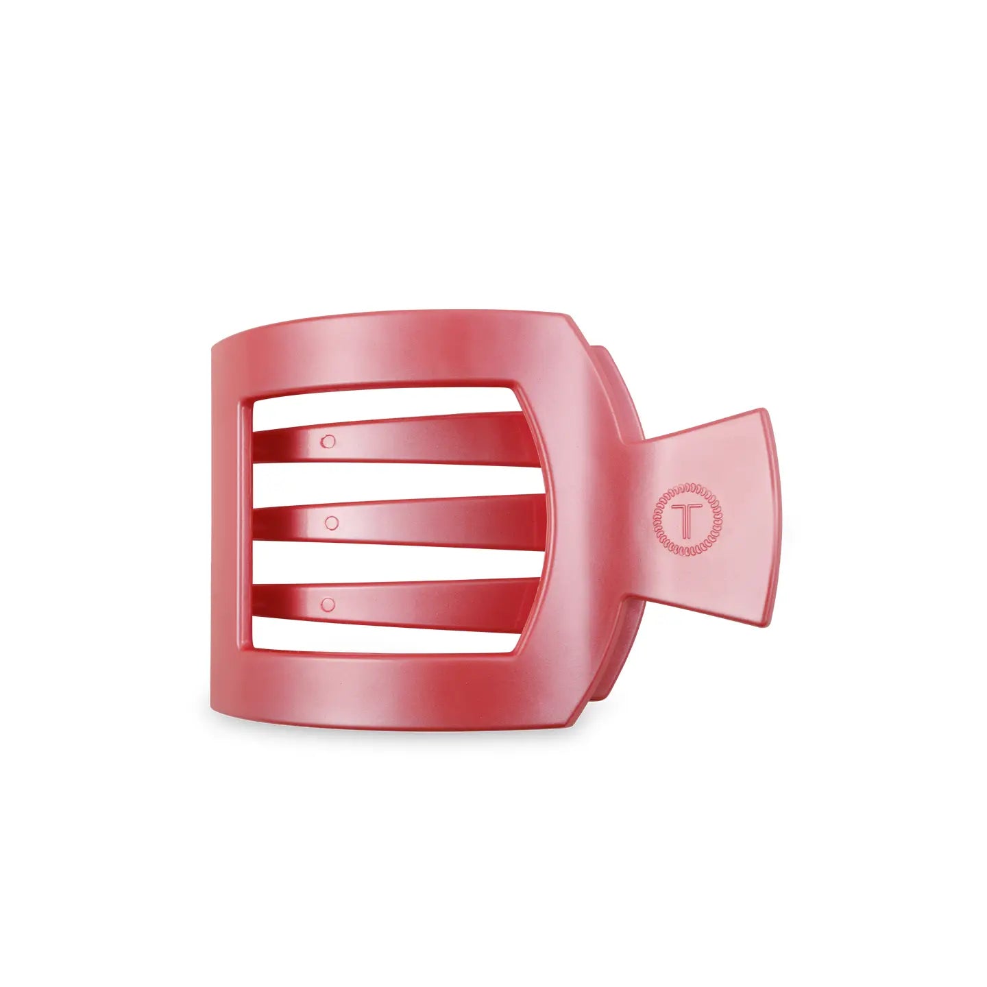 Teleties: Square Flat Medium Hair Clip, Coral