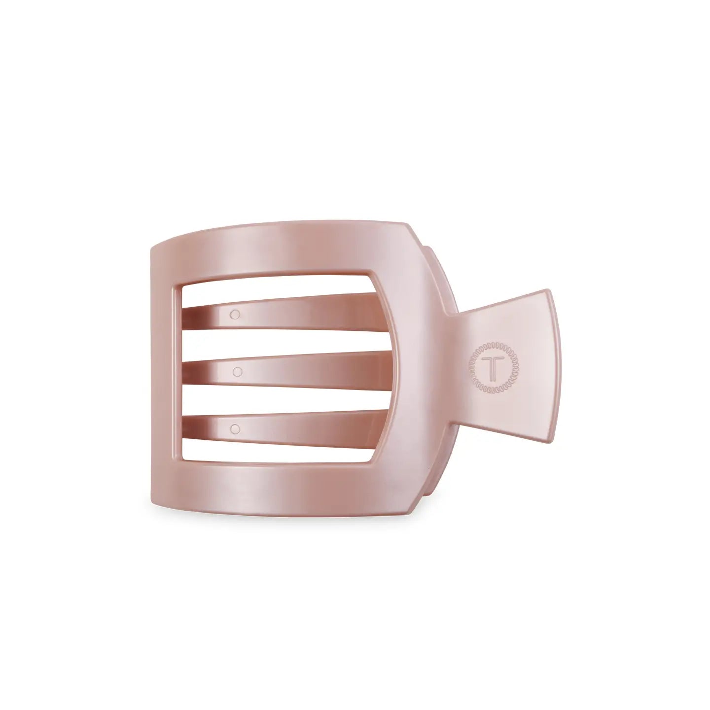 Teleties: Square Flat Medium Hair Clip, Pearly Pink