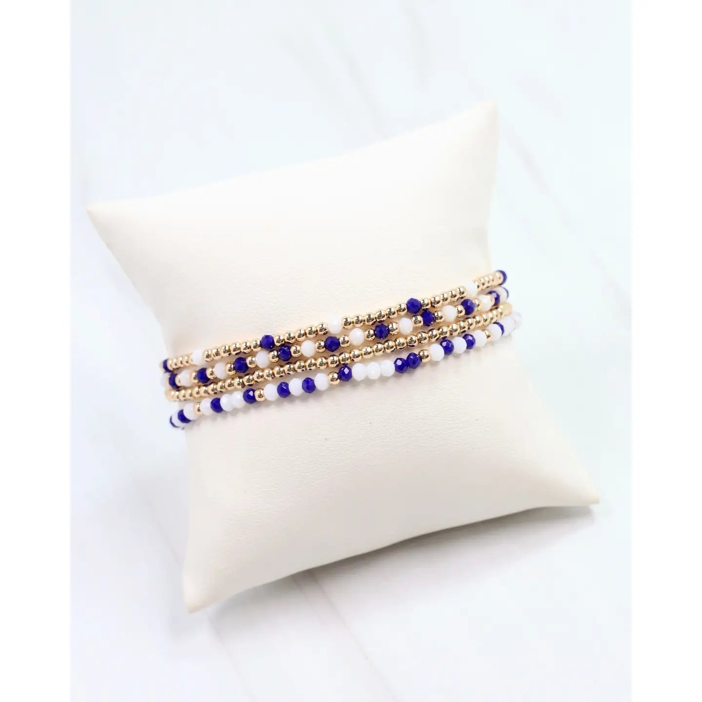 Caroline Hill: Lottie Beaded Bracelet Set Blue White