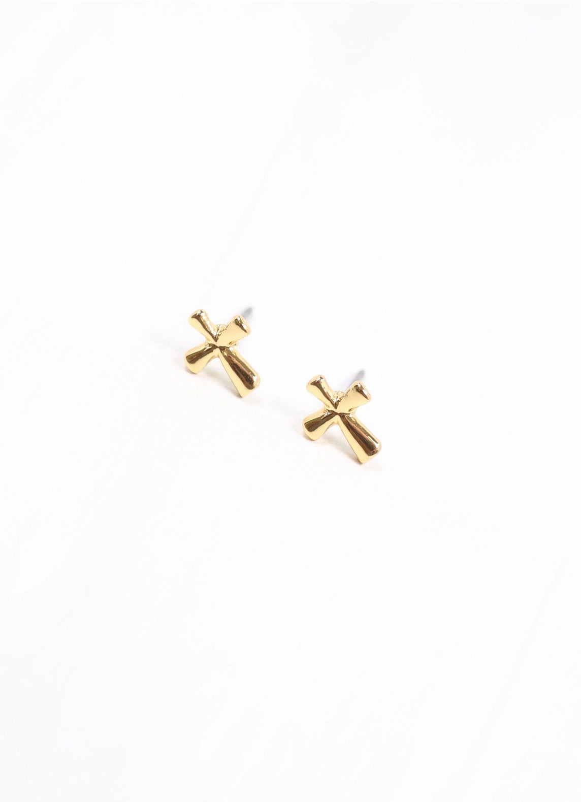 Caroline Hill: Anmore Cross Stud Gold Earrings