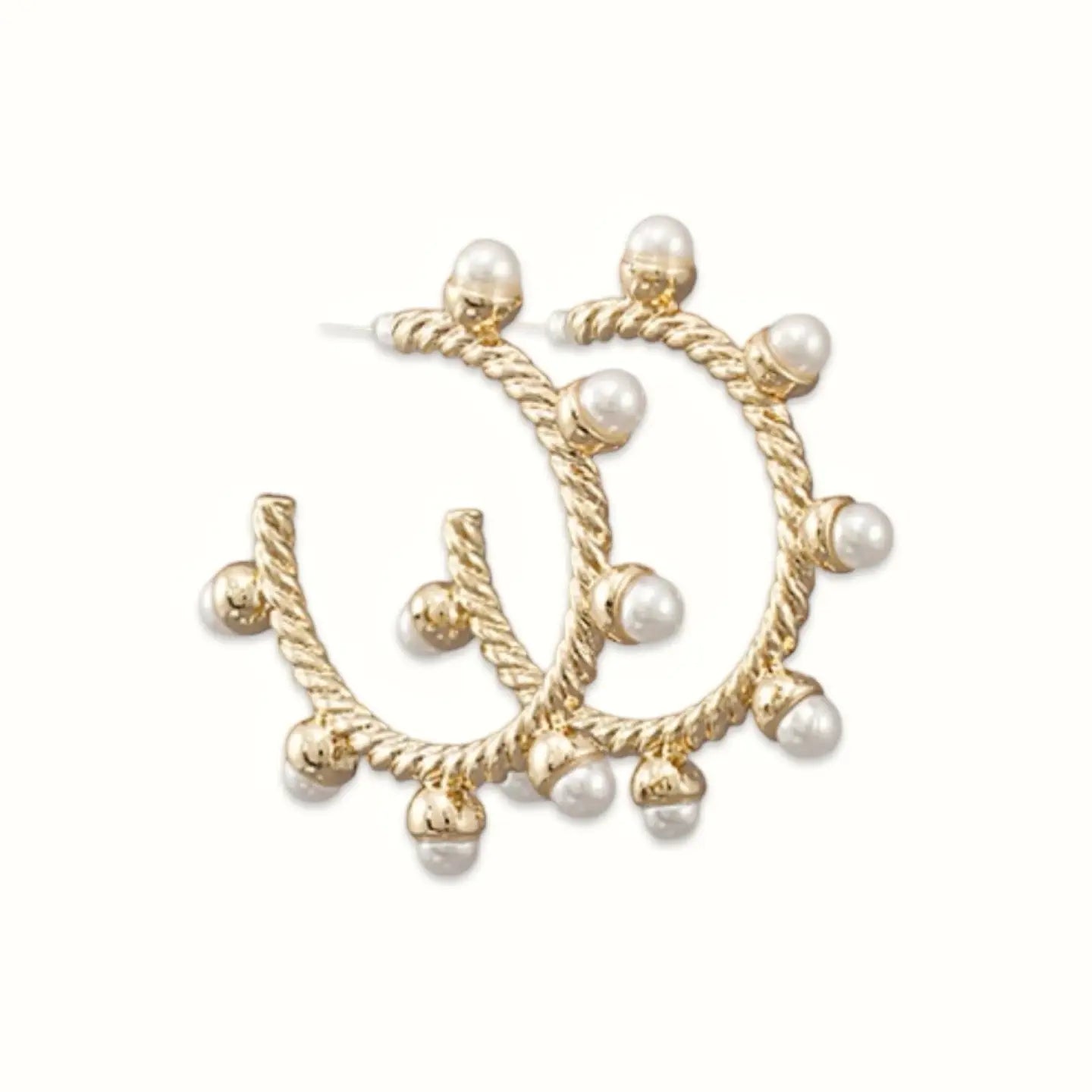 Pierce + Hide: Pearl Rope Hoop Earrings