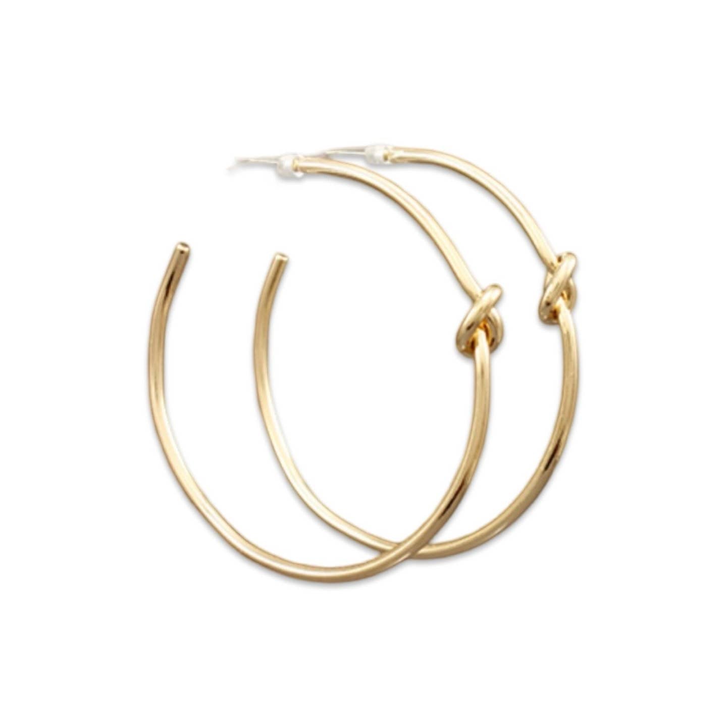 Pierce + Hide: Gold Knot Hoop Earrings