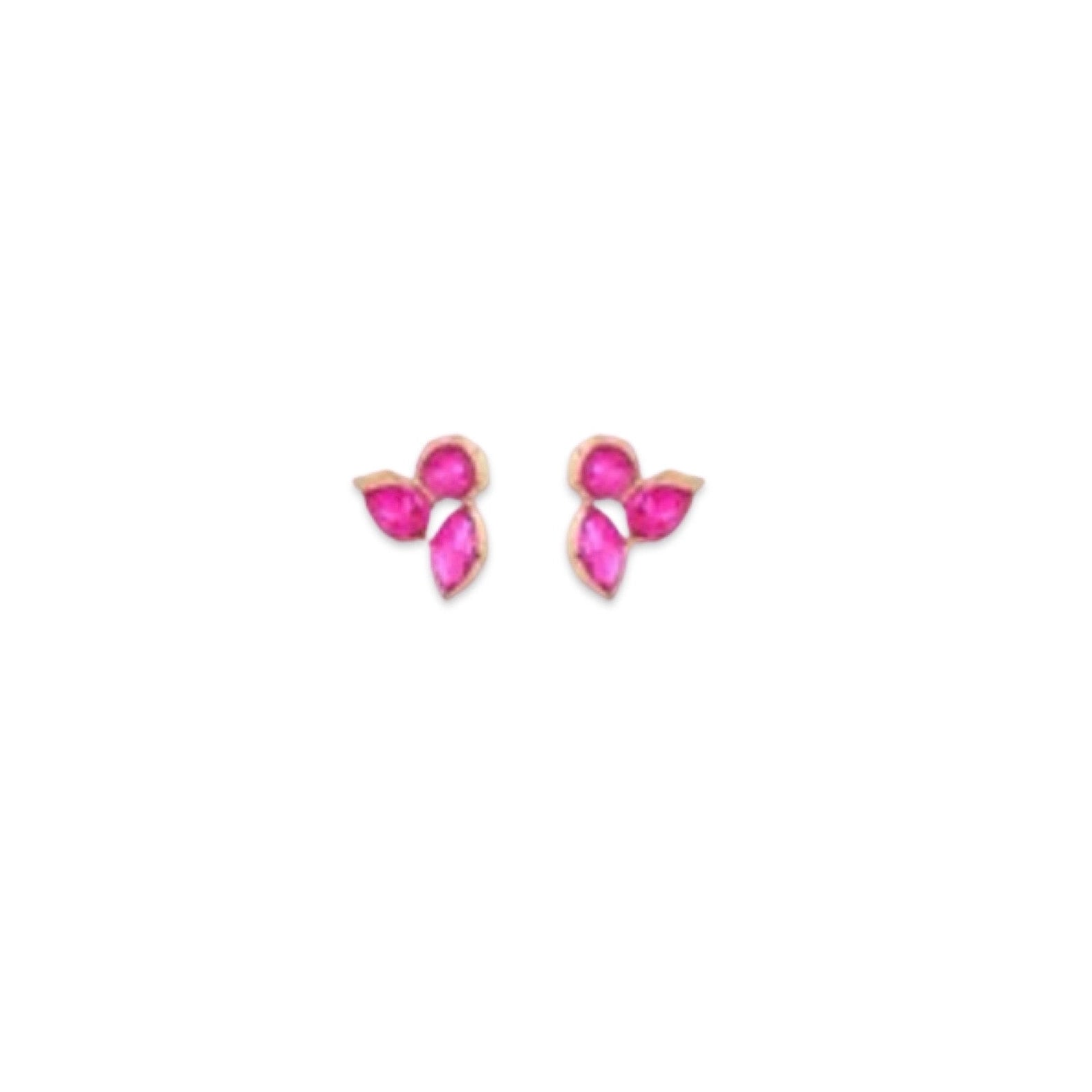 Pierce + Hide: Fuchsia Berry Crystal Earrings