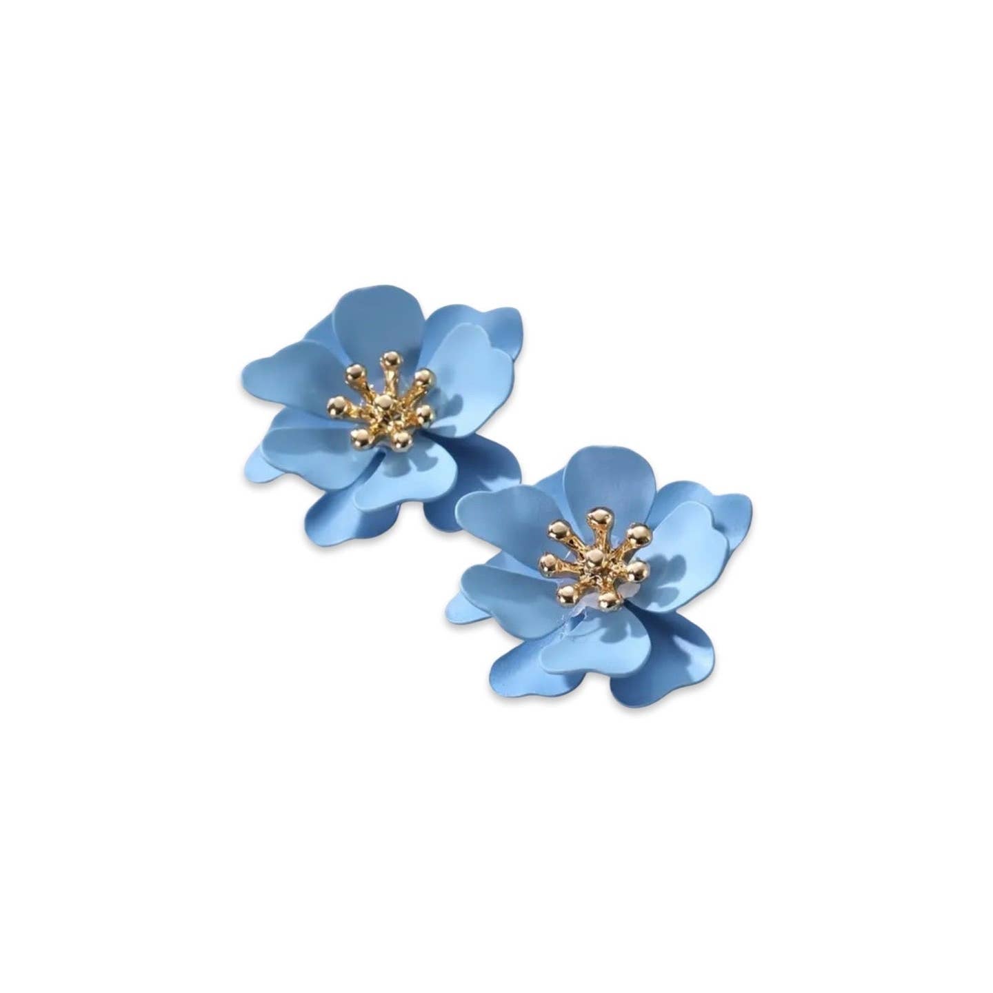 Pierce + Hide: Sky Blue Petal Stud Earrings