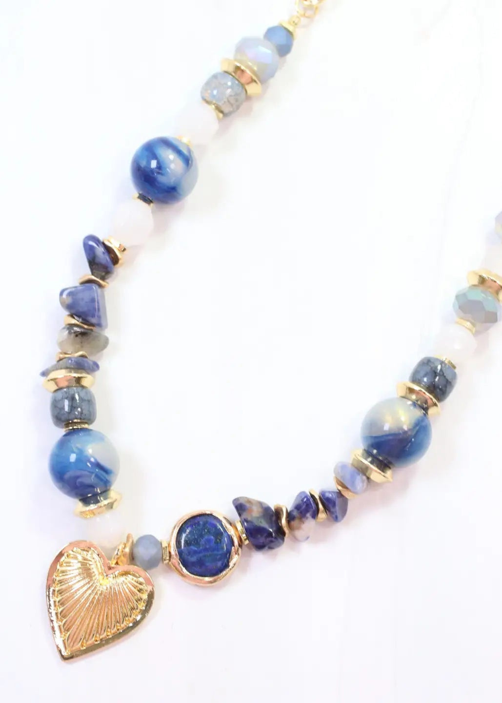 Caroline Hill: Sarasota Blue Stone Charm Necklace