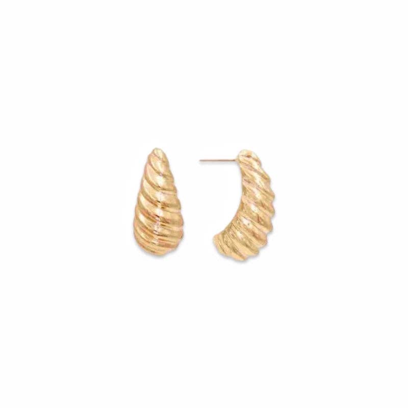 Pierce + Hide: Gold Textured Teardrop Earring