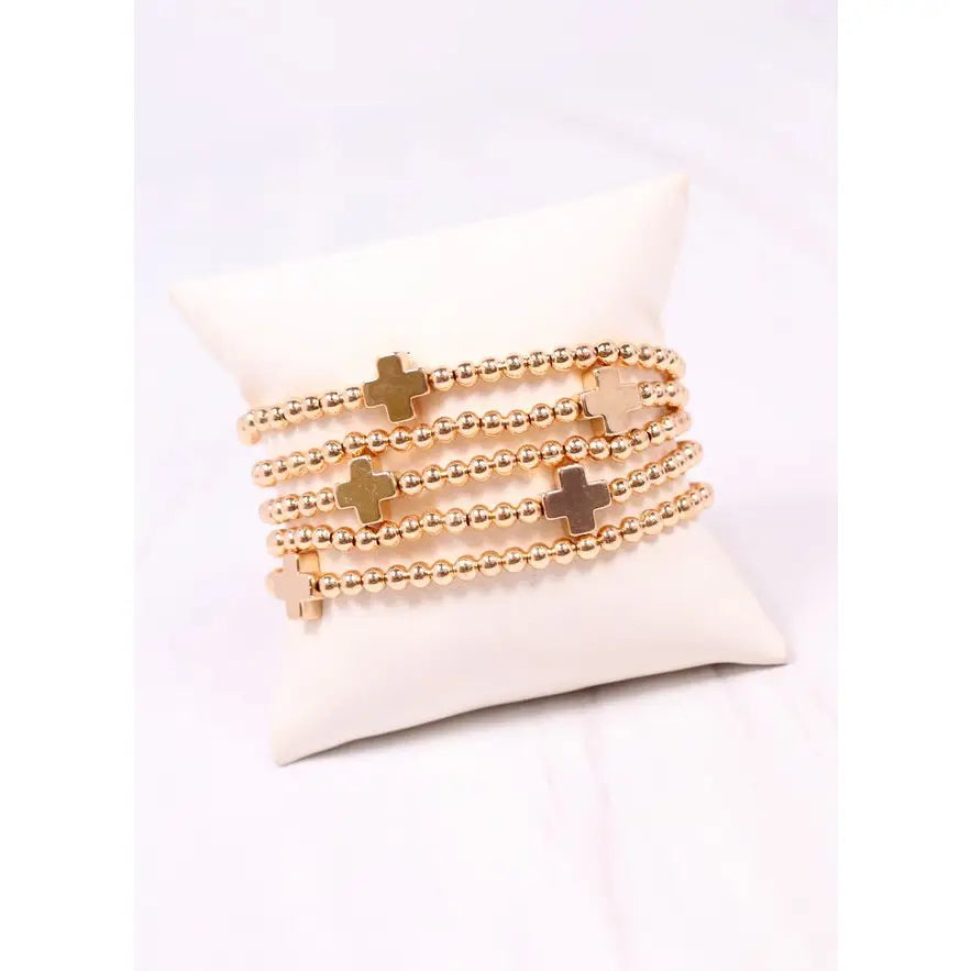 Cross Single Gold Bracelet