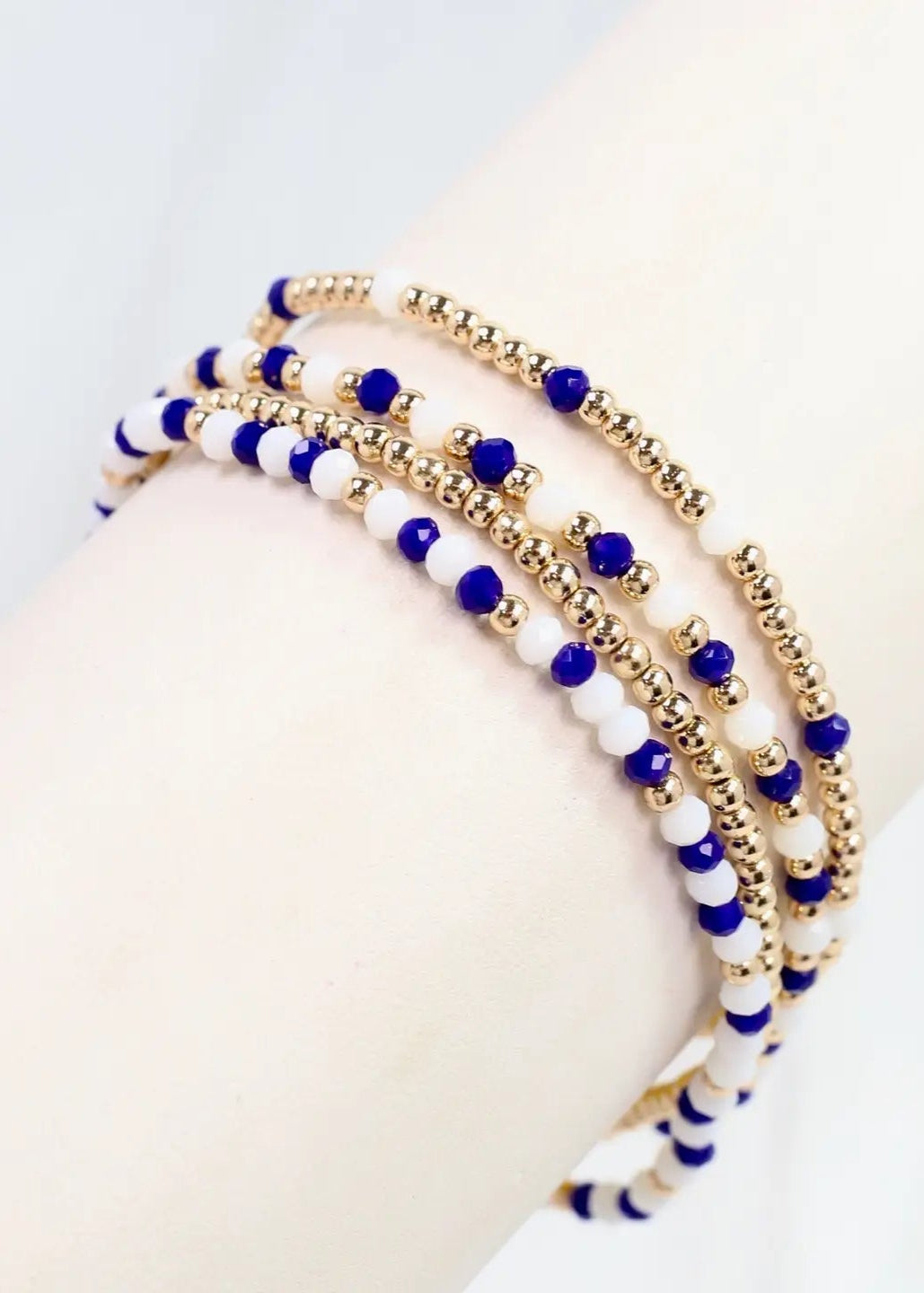 Caroline Hill: Lottie Beaded Bracelet Set Blue White