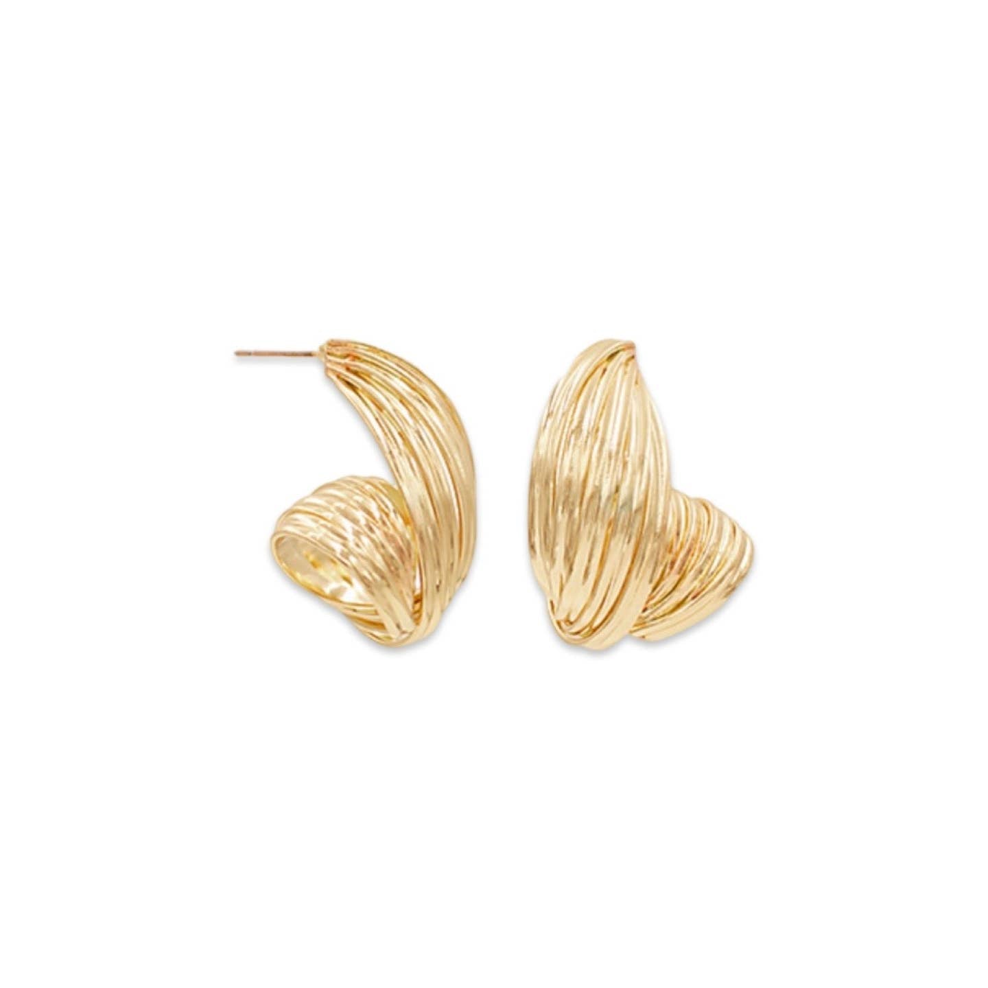 Pierce + Hide: Textured Twisted Shell Earrings