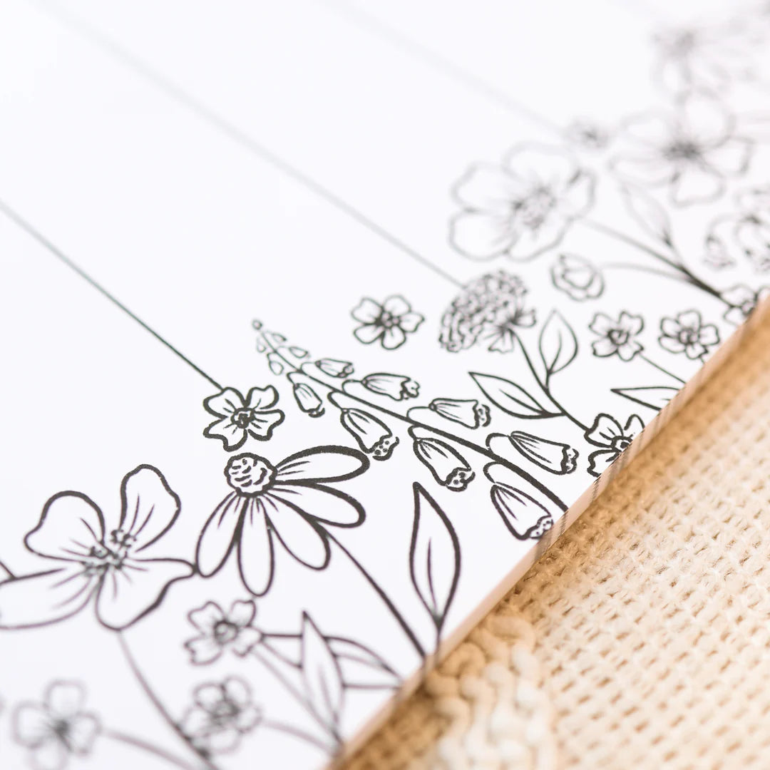 Weekly Planner Notepad, Pressed Florals