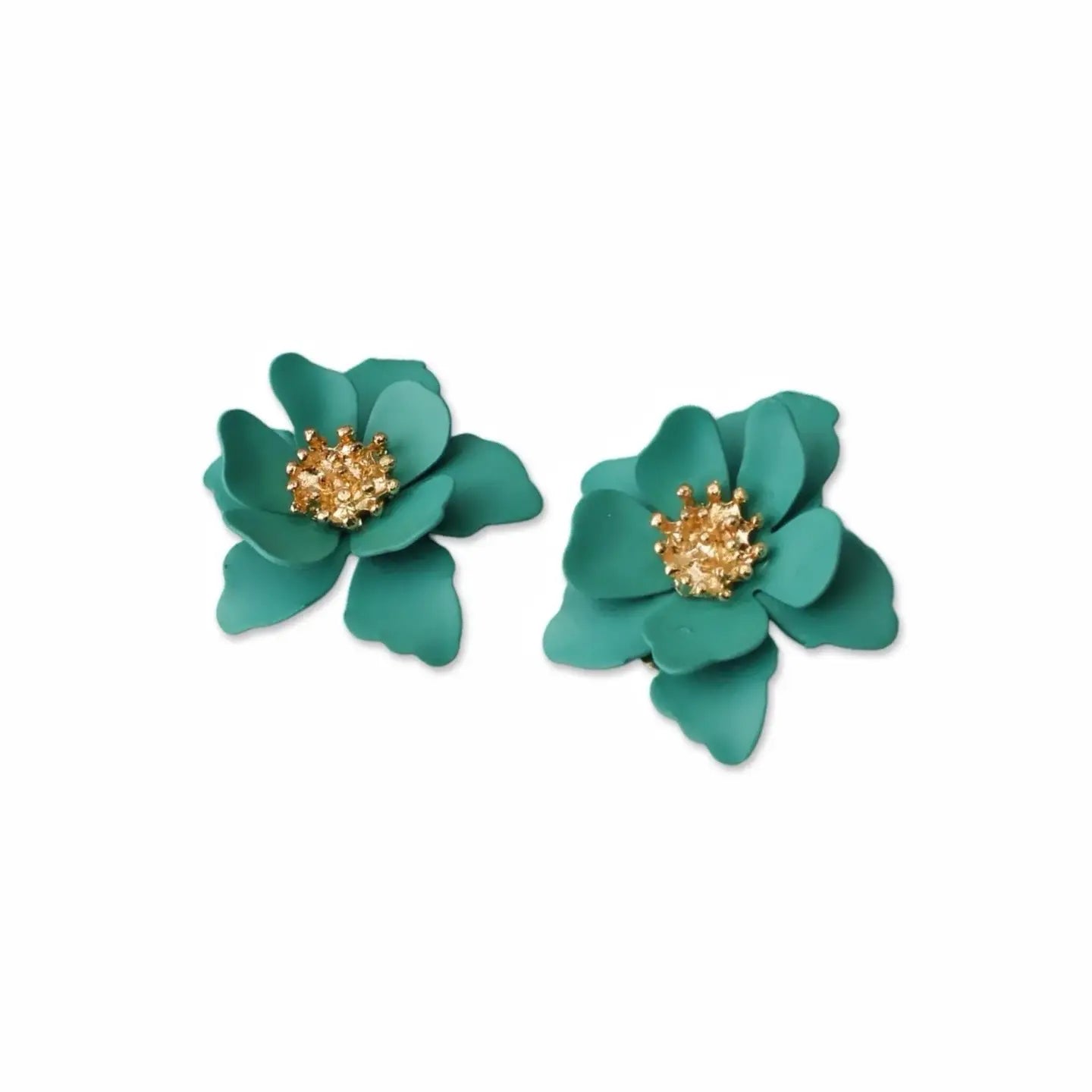 Pierce + Hide Green Petal Stud Earrings