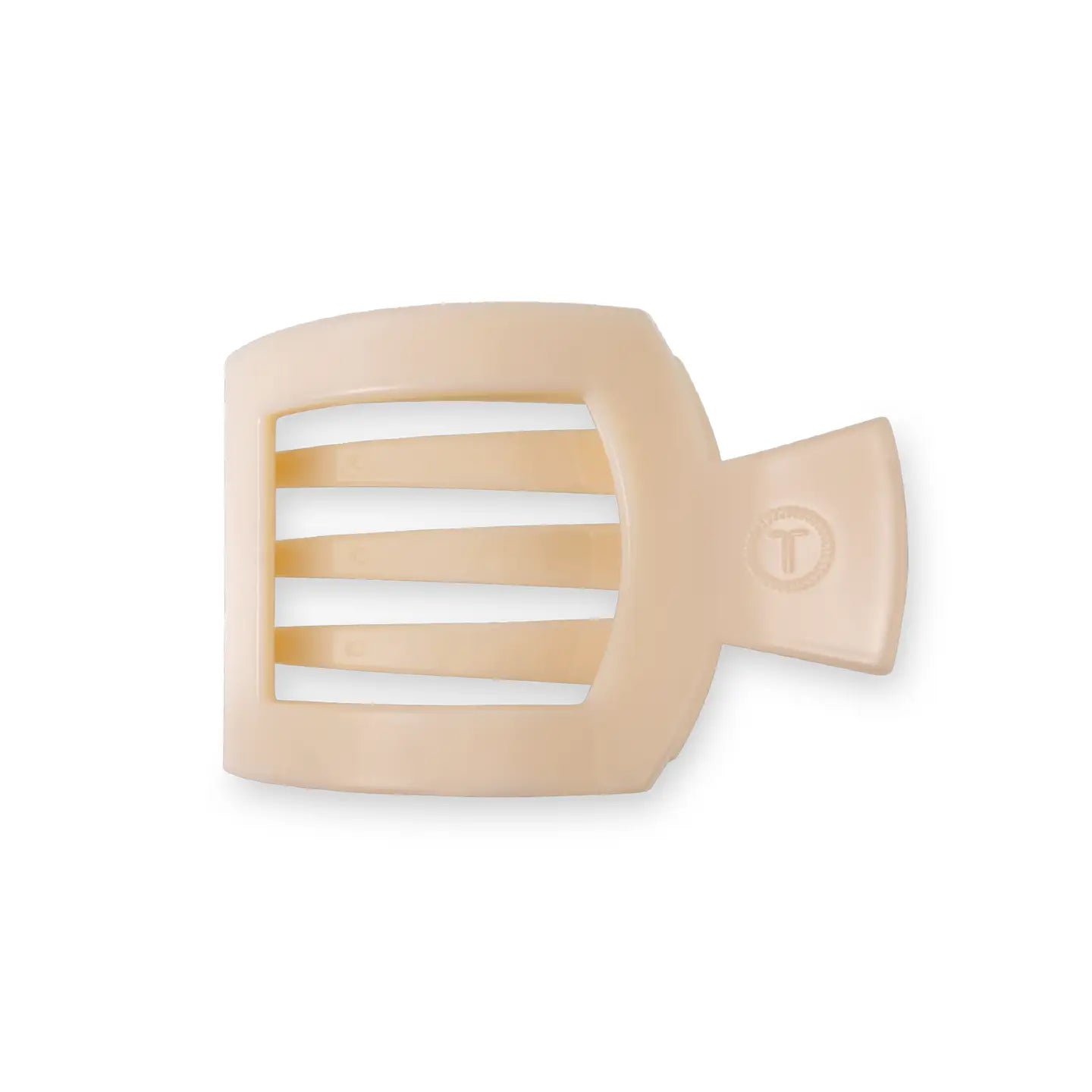 Teleties: Square Small Flat Hair Clip, Almond Beige