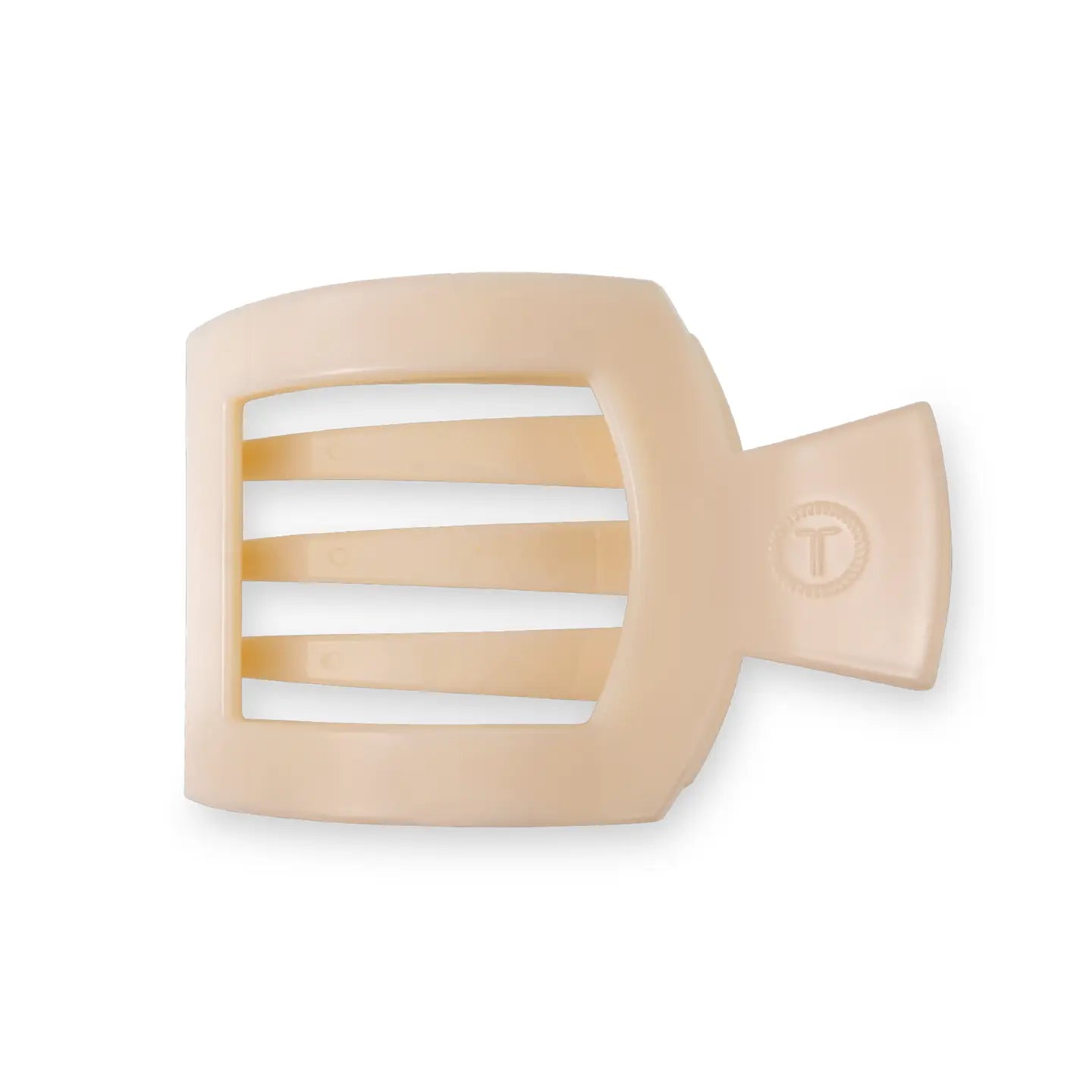 Teleties: Square Flat Medium Hair Clip, Almond Beige